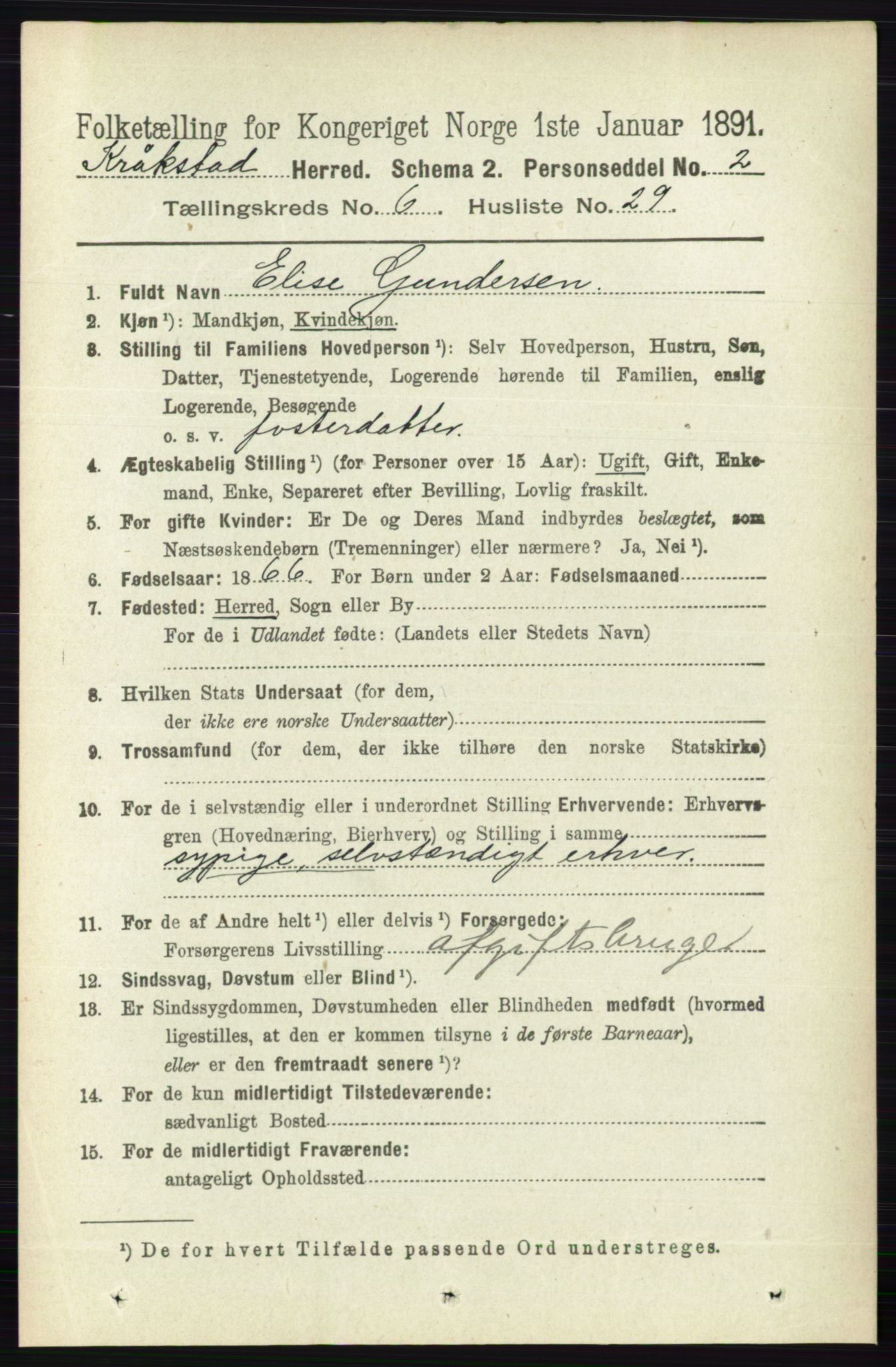 RA, 1891 census for 0212 Kråkstad, 1891, p. 3148