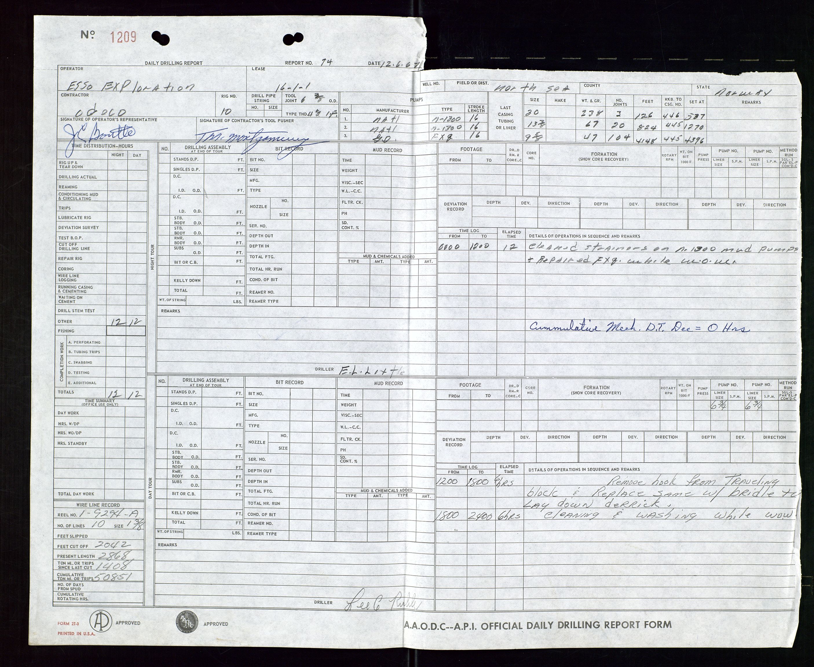 Pa 1512 - Esso Exploration and Production Norway Inc., AV/SAST-A-101917/E/Ea/L0014: Well 16/1-1, 1967-1968, p. 768