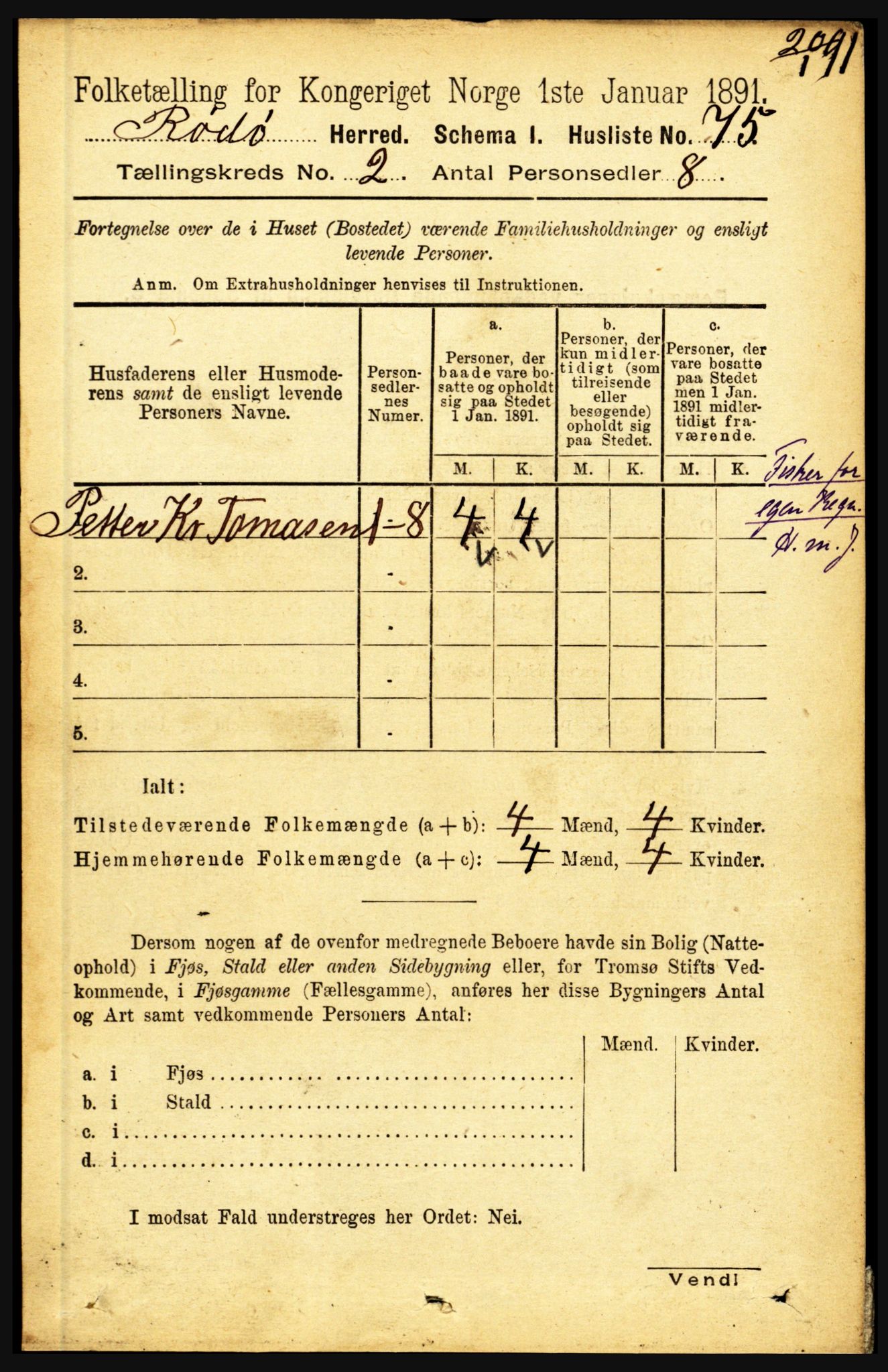 RA, 1891 census for 1836 Rødøy, 1891, p. 228