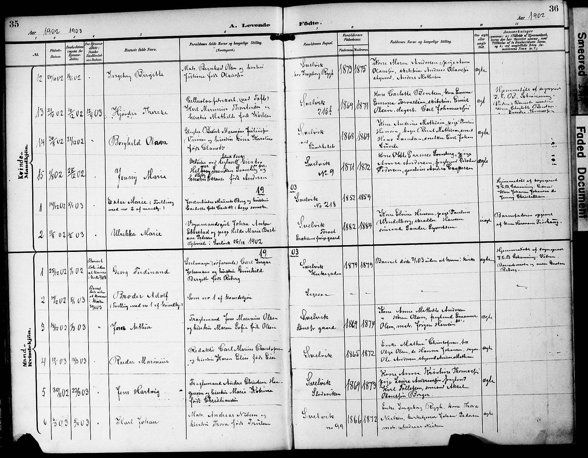 Strømm kirkebøker, AV/SAKO-A-322/G/Gb/L0002: Parish register (copy) no. II 2, 1897-1928, p. 35-36