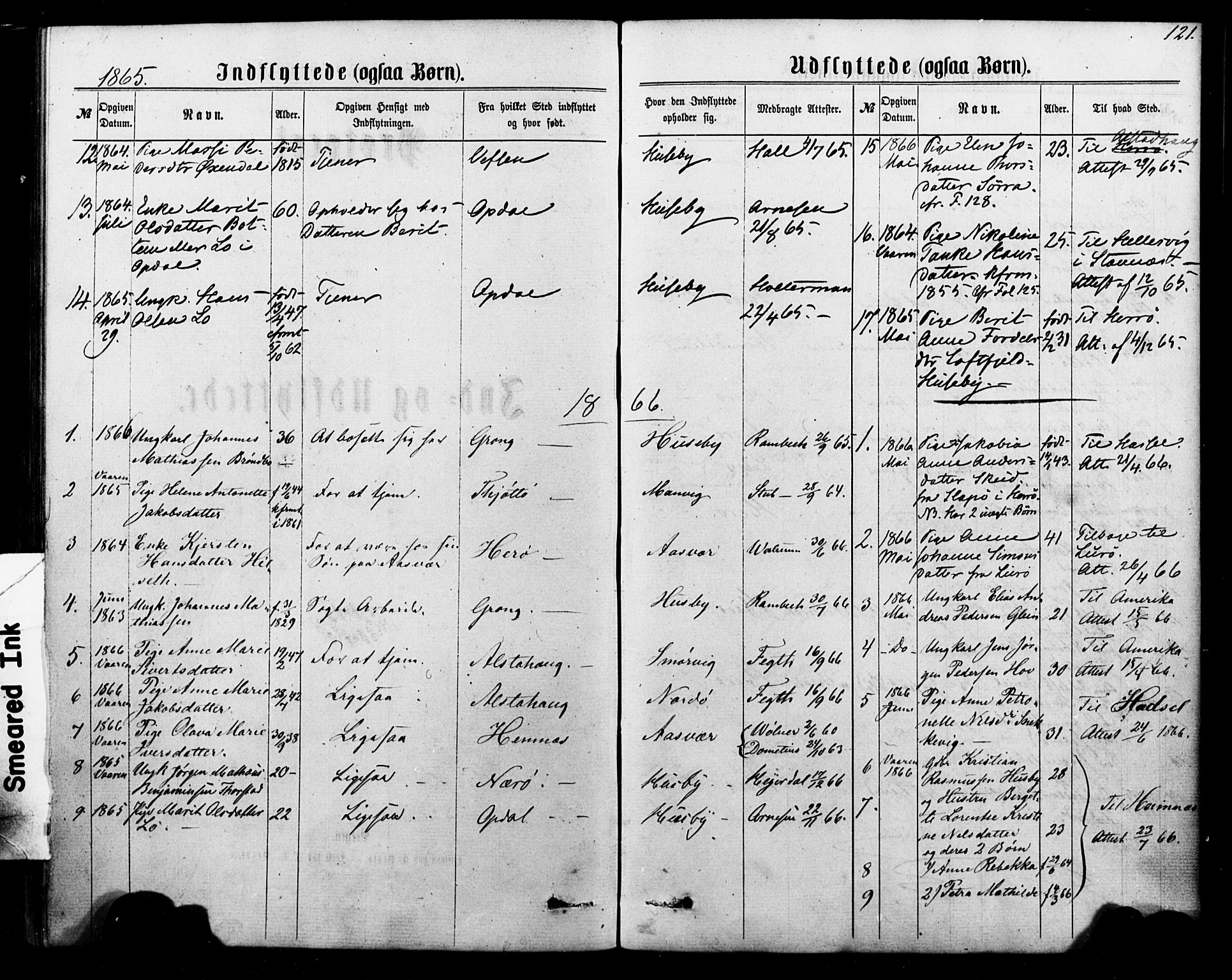 Ministerialprotokoller, klokkerbøker og fødselsregistre - Nordland, AV/SAT-A-1459/835/L0524: Parish register (official) no. 835A02, 1865-1880, p. 121