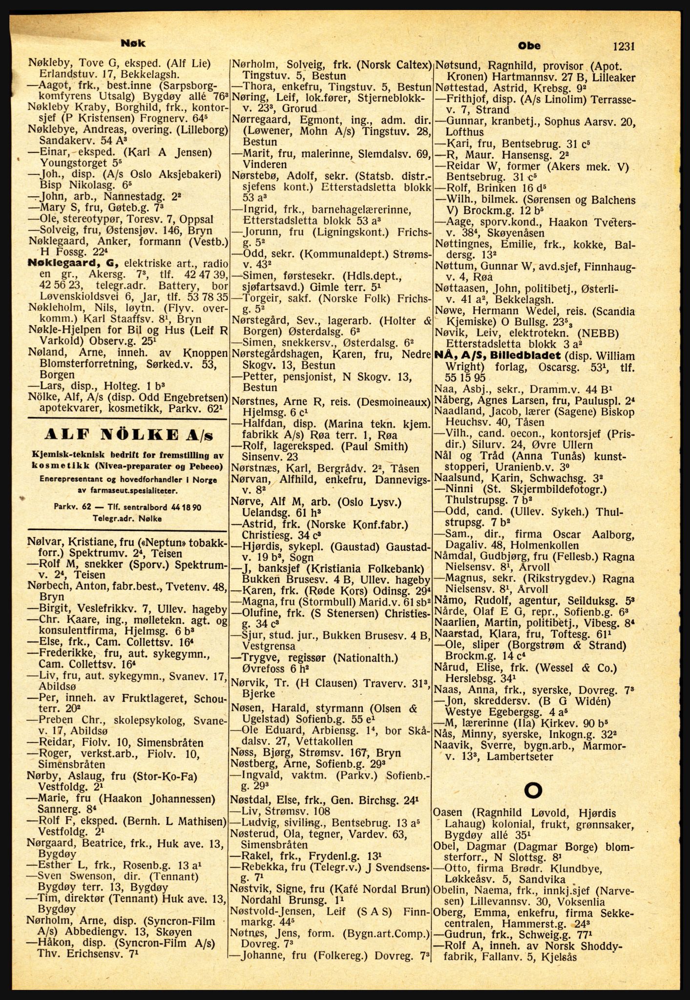Kristiania/Oslo adressebok, PUBL/-, 1957-1958, p. 1231