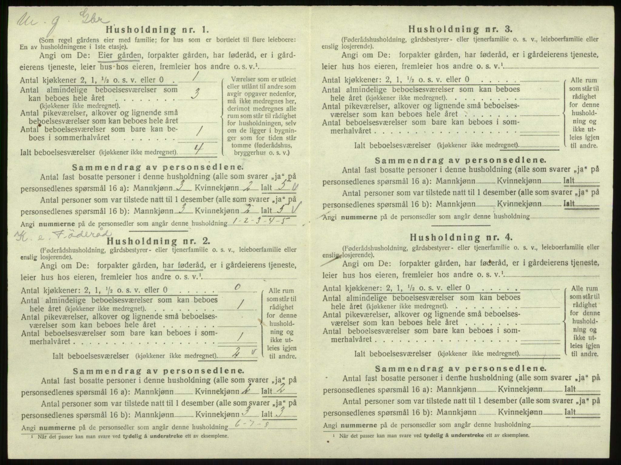 SAB, 1920 census for Hyllestad, 1920, p. 182