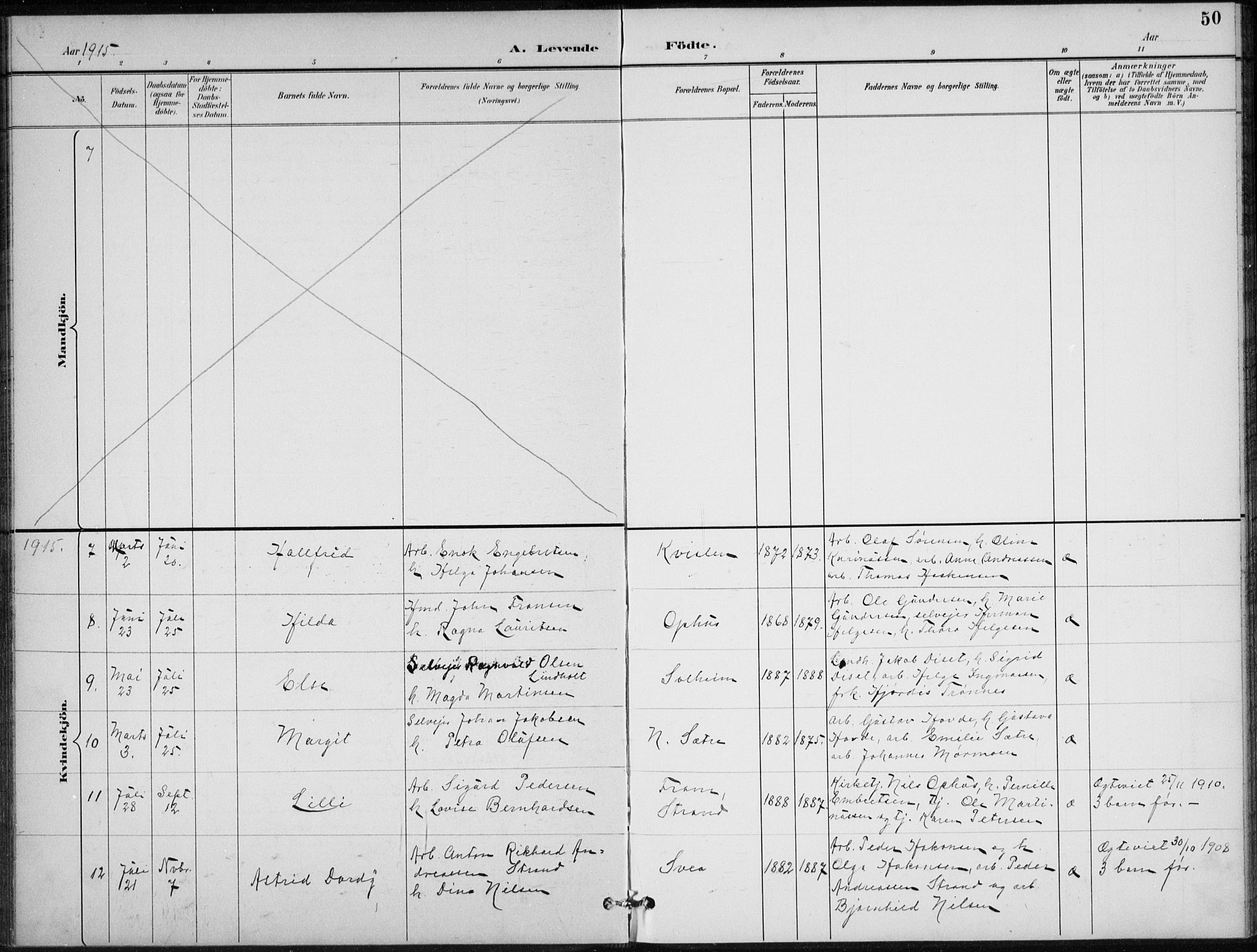 Stor-Elvdal prestekontor, SAH/PREST-052/H/Ha/Hab/L0004: Parish register (copy) no. 4, 1895-1938, p. 50