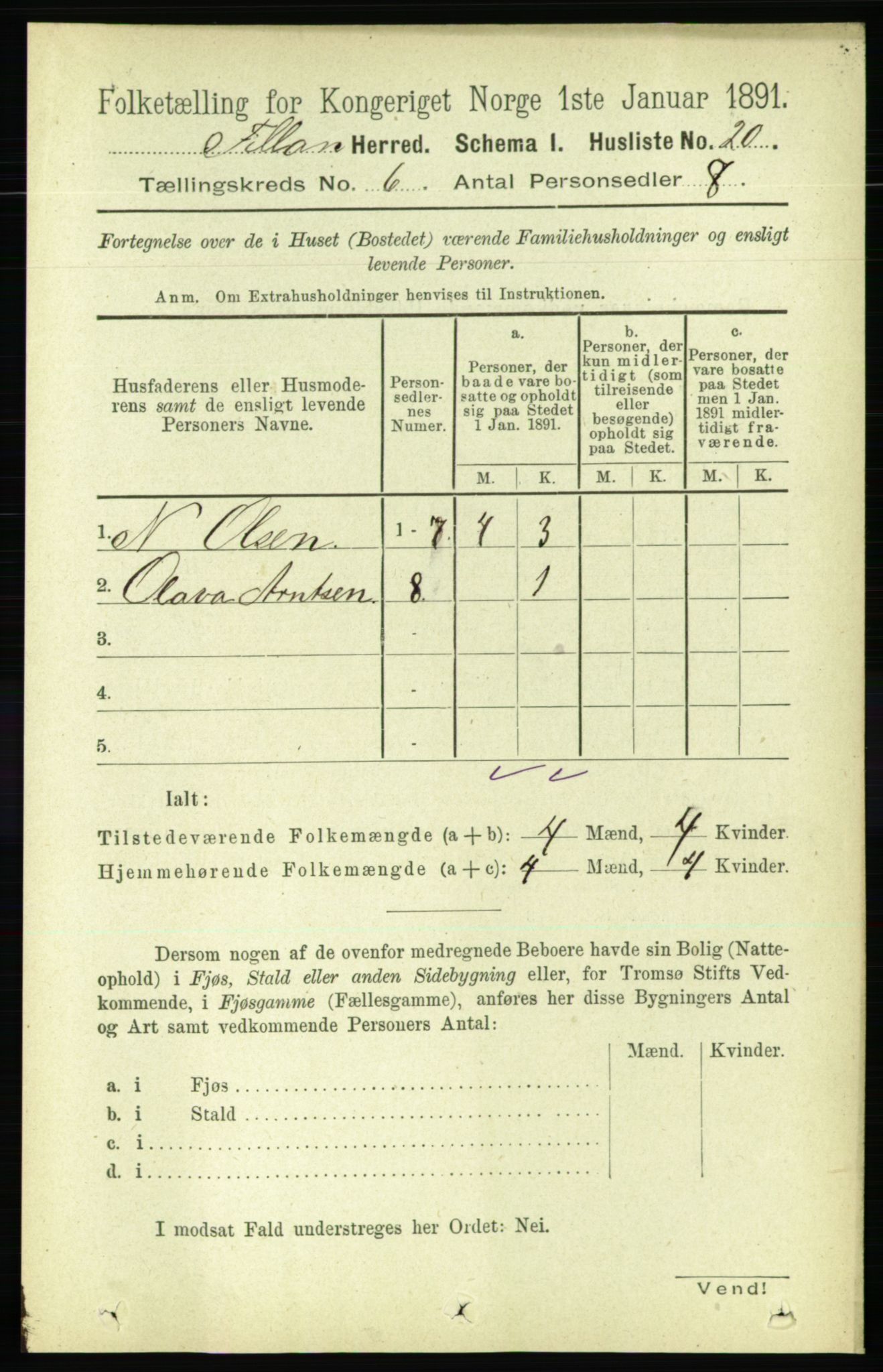 RA, 1891 census for 1616 Fillan, 1891, p. 1239