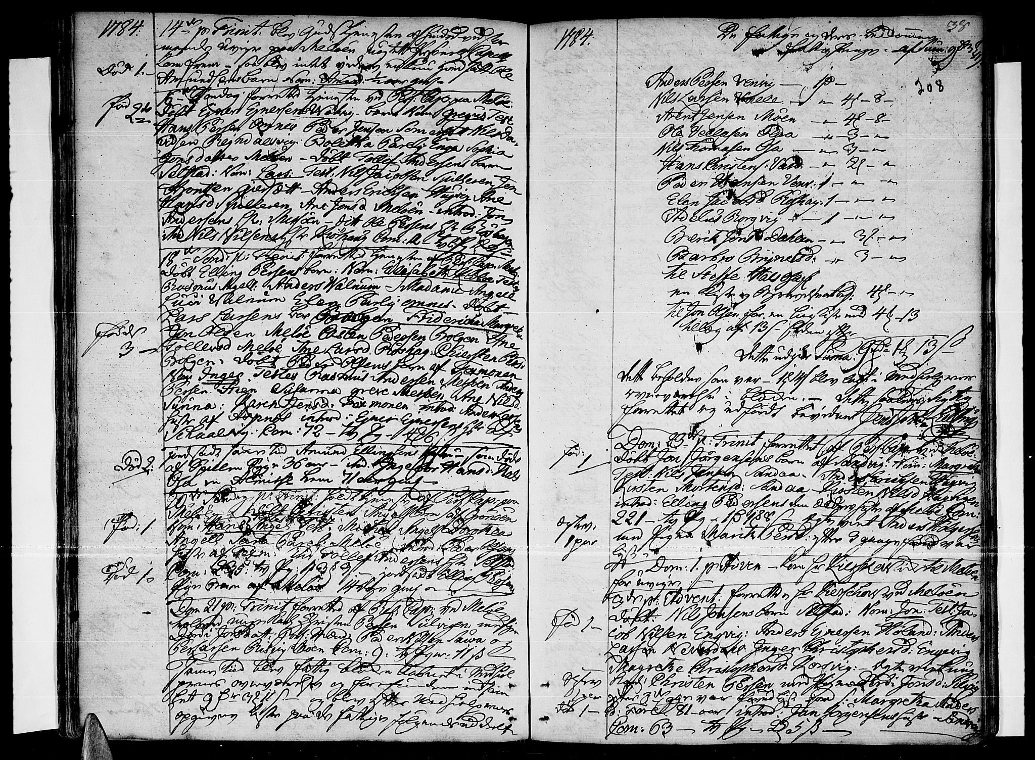 Ministerialprotokoller, klokkerbøker og fødselsregistre - Nordland, AV/SAT-A-1459/841/L0591: Parish register (official) no. 841A03 /2, 1777-1819, p. 207-208
