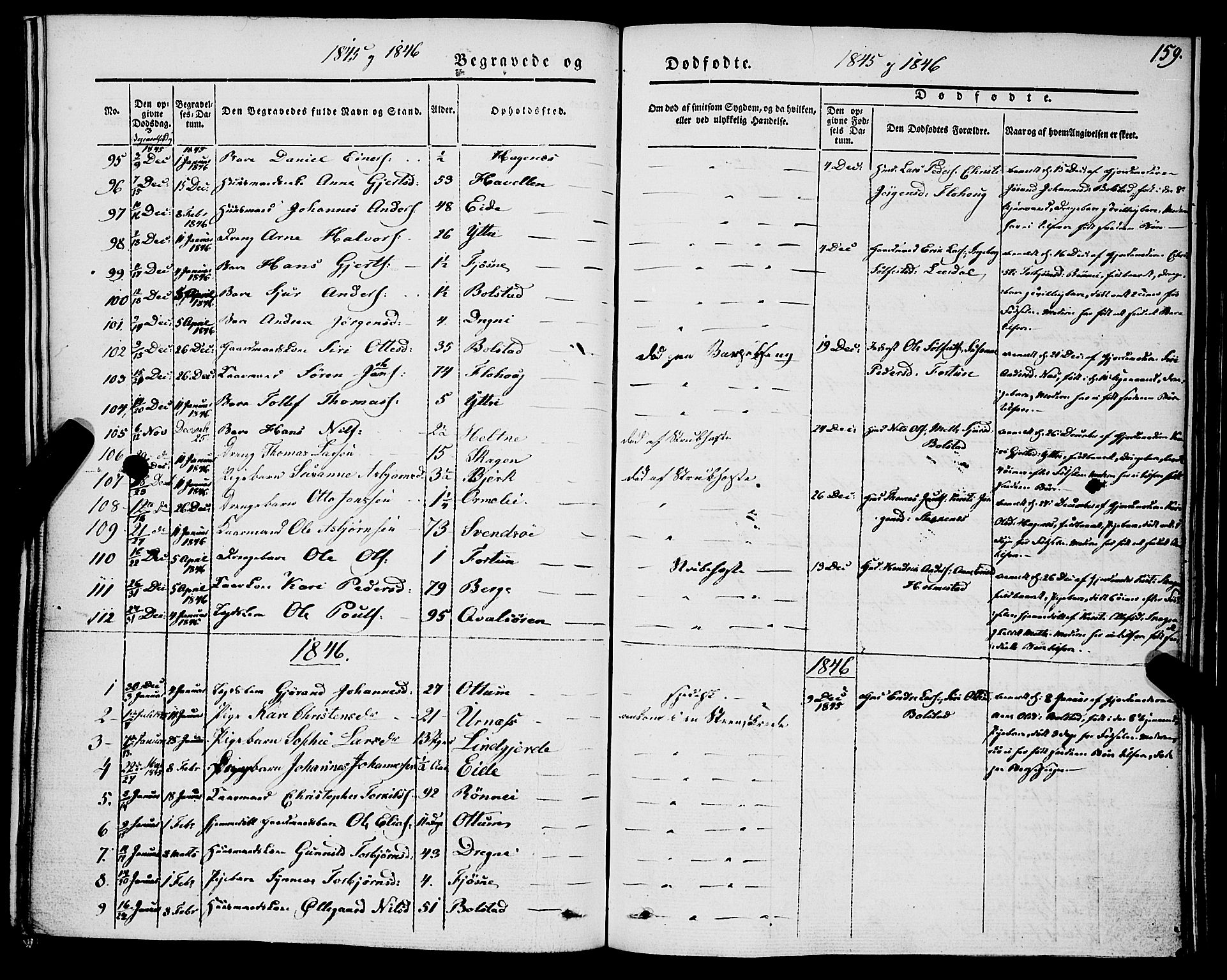 Luster sokneprestembete, AV/SAB-A-81101/H/Haa/Haaa/L0006: Parish register (official) no. A 6, 1840-1848, p. 159