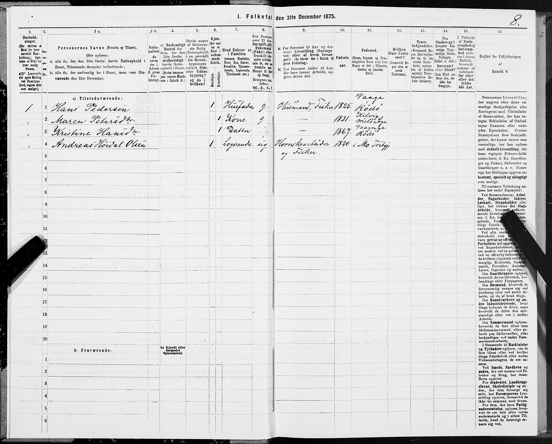 SAT, 1875 census for 1836P Rødøy, 1875, p. 2008