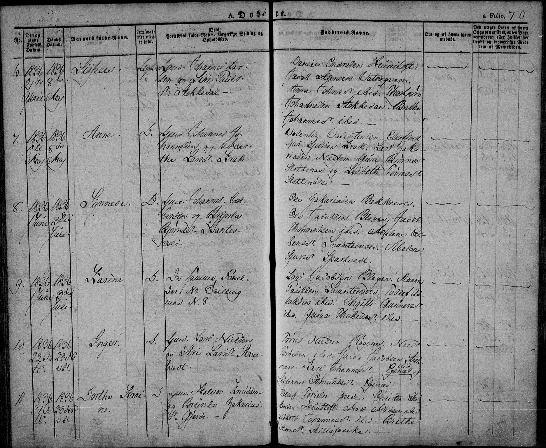 Skjold sokneprestkontor, AV/SAST-A-101847/H/Ha/Haa/L0005: Parish register (official) no. A 5, 1830-1856, p. 70