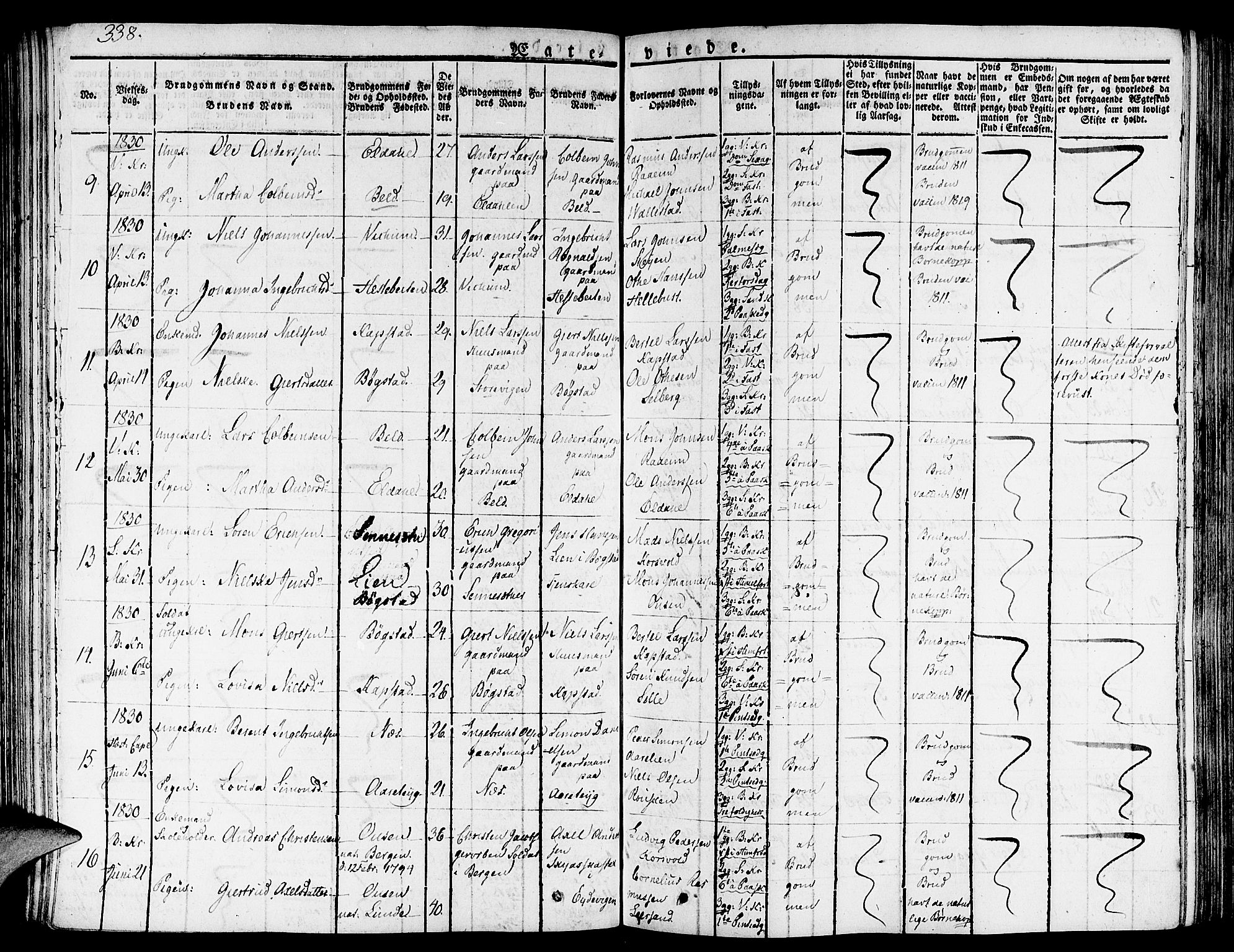 Gaular sokneprestembete, SAB/A-80001/H/Haa: Parish register (official) no. A 3, 1821-1840, p. 338