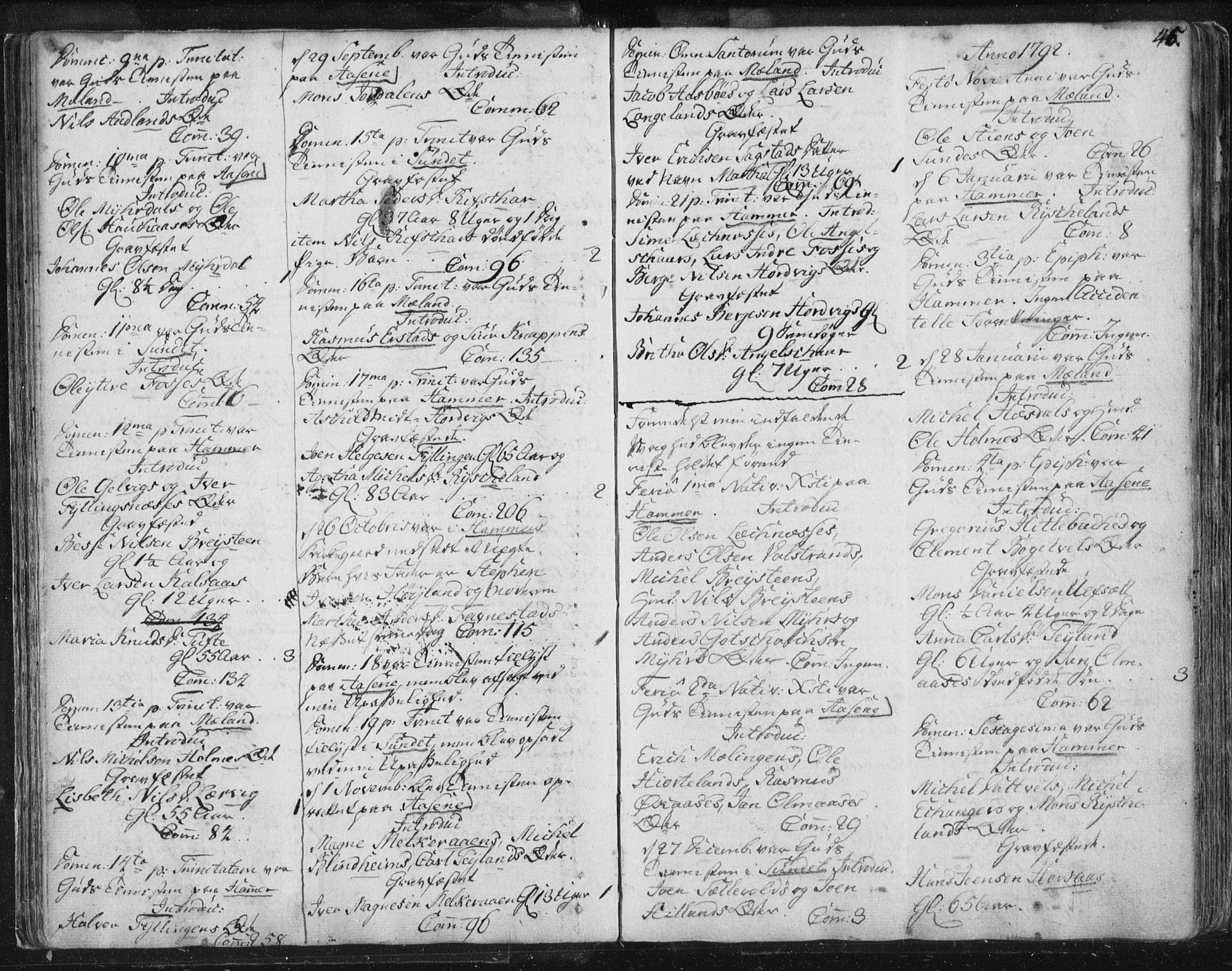 Hamre sokneprestembete, AV/SAB-A-75501/H/Ha/Haa/Haaa/L0008: Parish register (official) no. A 8, 1778-1804, p. 45