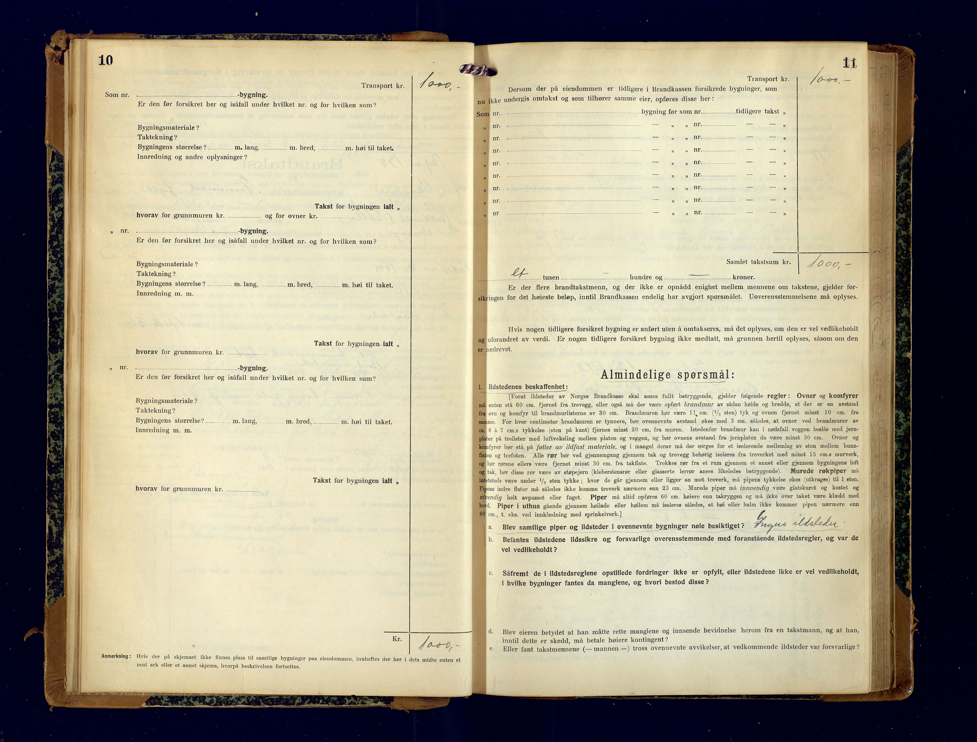 Nord-Varanger (Vadsø) lensmannskontor, AV/SATØ-S-1166/1/Fp/Fpb/L0200: Branntakstprotokoller, 1922-1934, p. 10-11