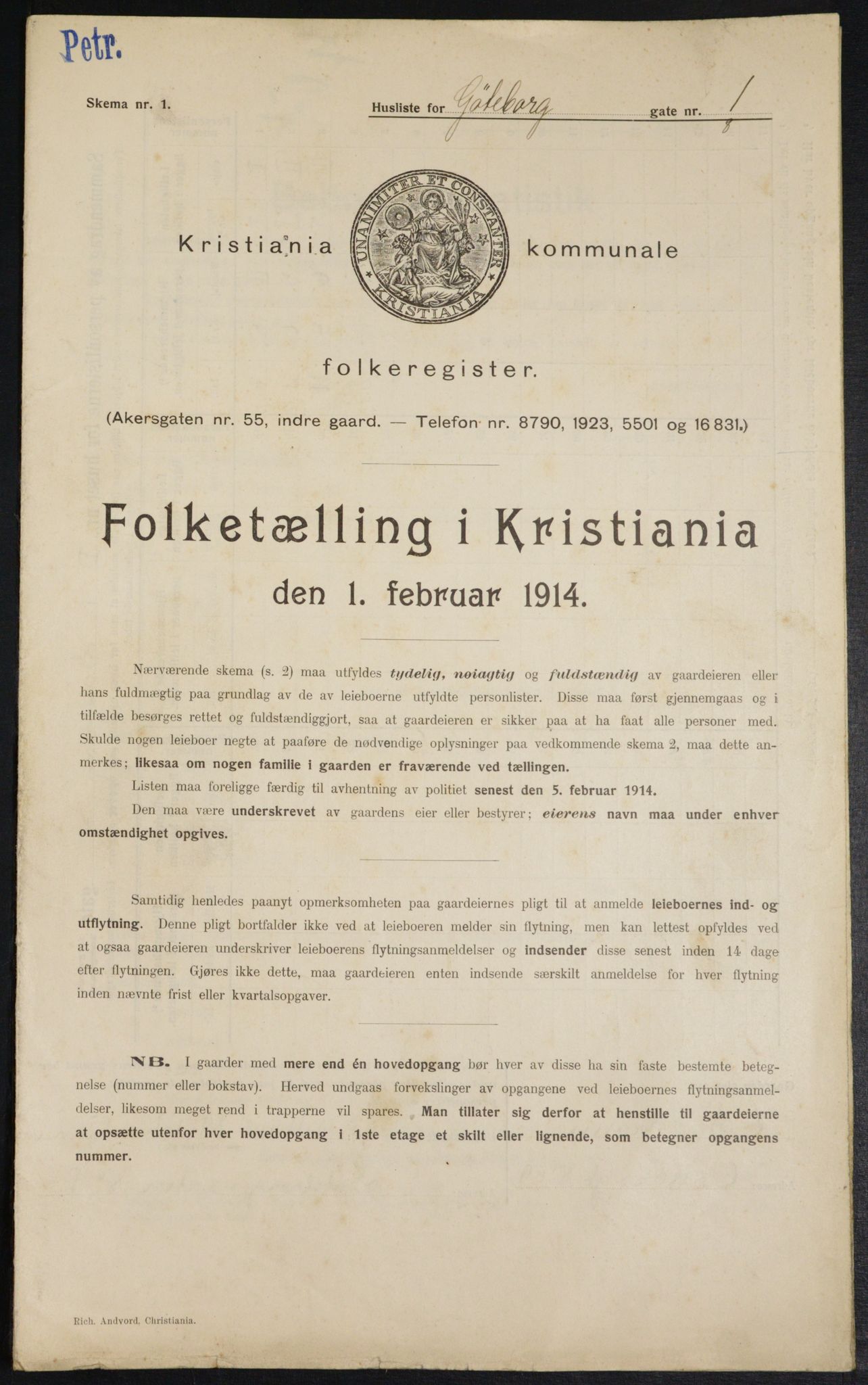 OBA, Municipal Census 1914 for Kristiania, 1914, p. 32780