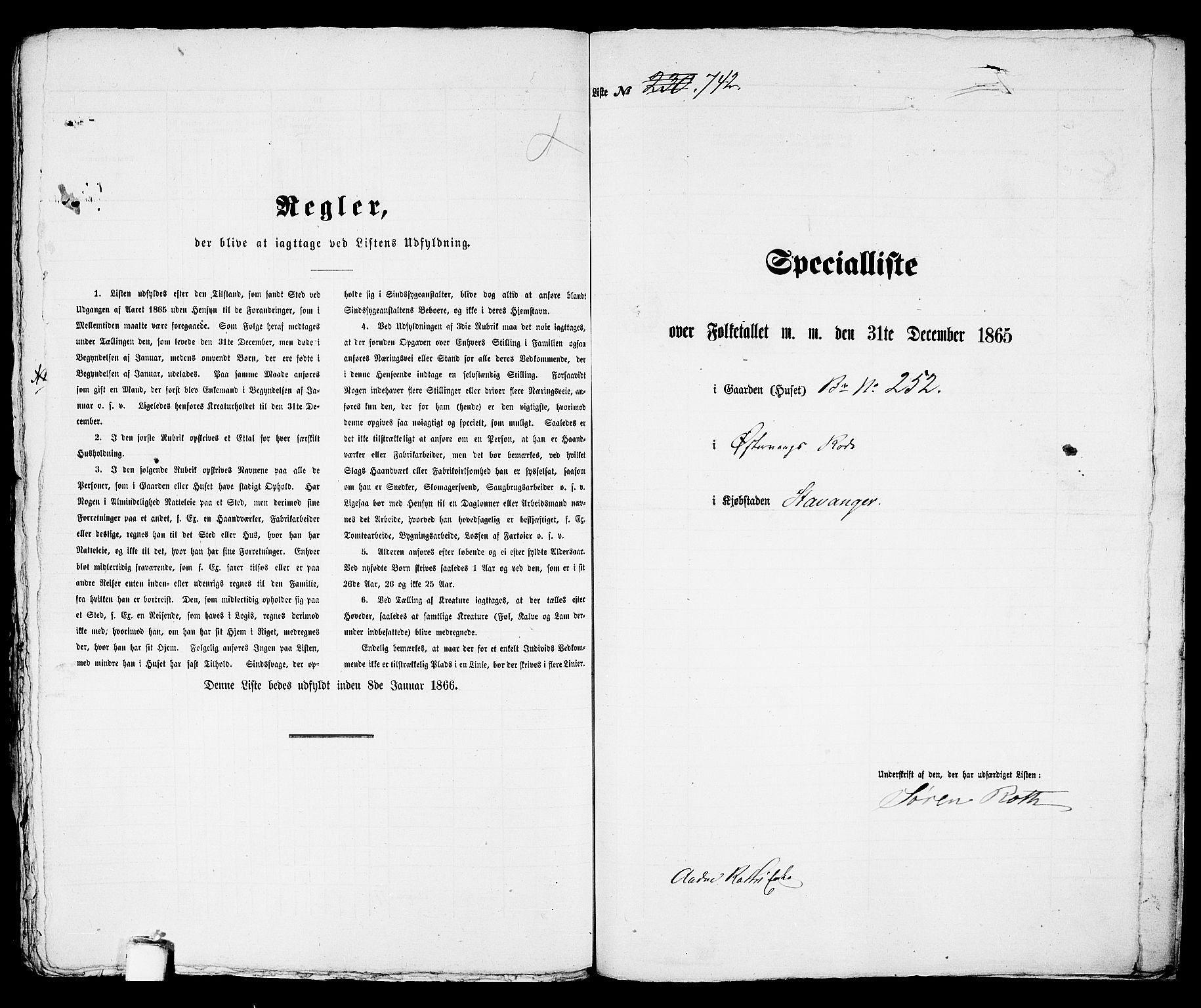 RA, 1865 census for Stavanger, 1865, p. 1513