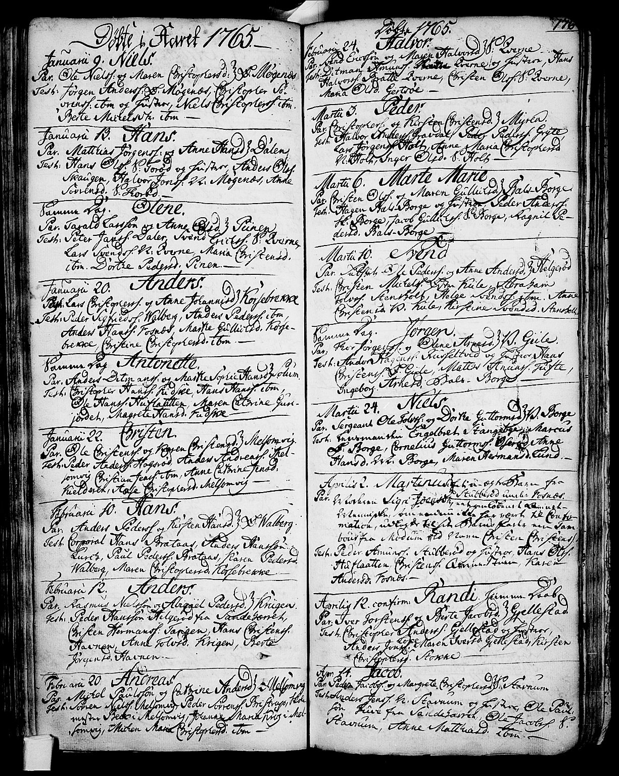 Stokke kirkebøker, SAKO/A-320/F/Fa/L0002: Parish register (official) no. I 2, 1732-1770, p. 176