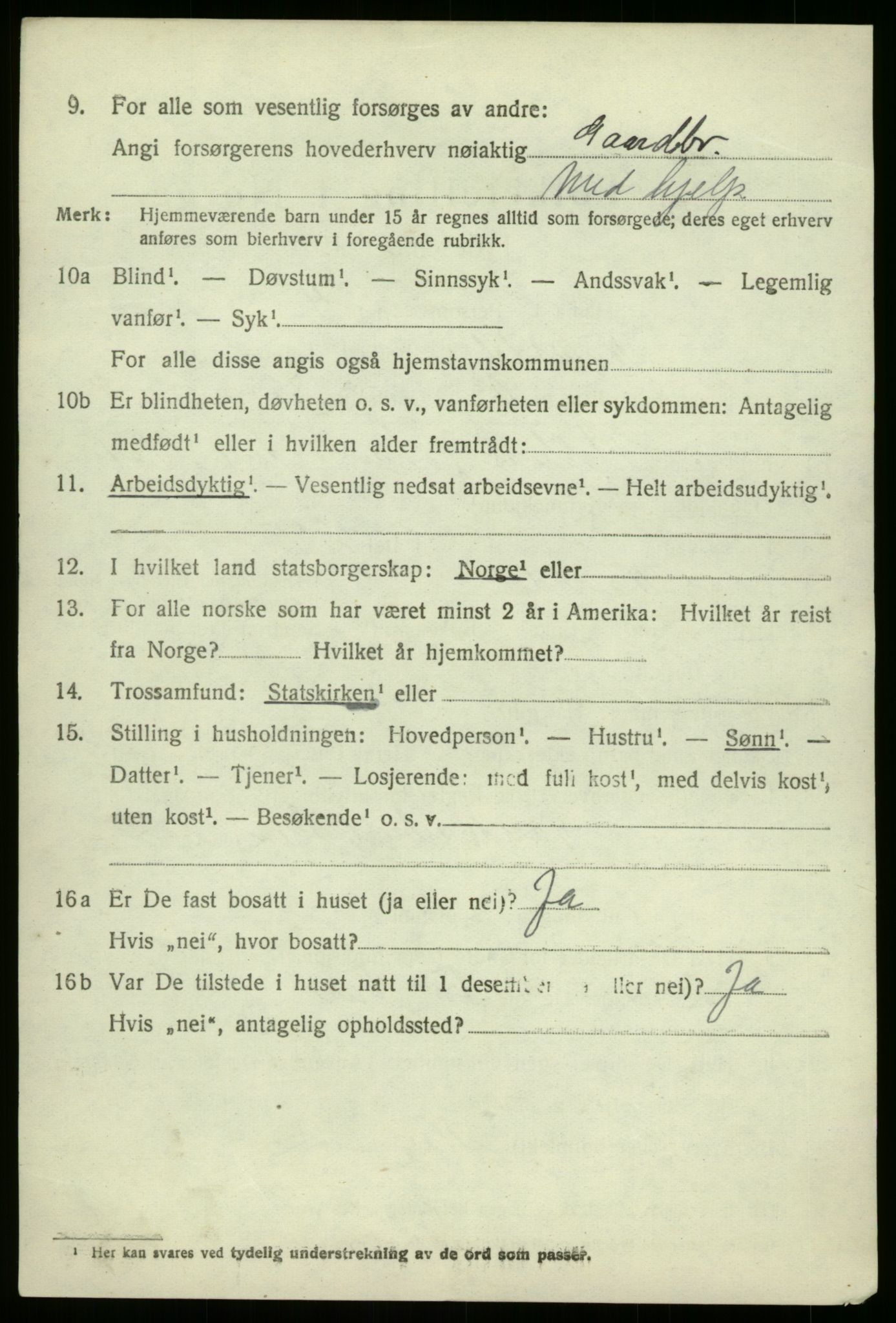 SAB, 1920 census for Naustdal, 1920, p. 1722