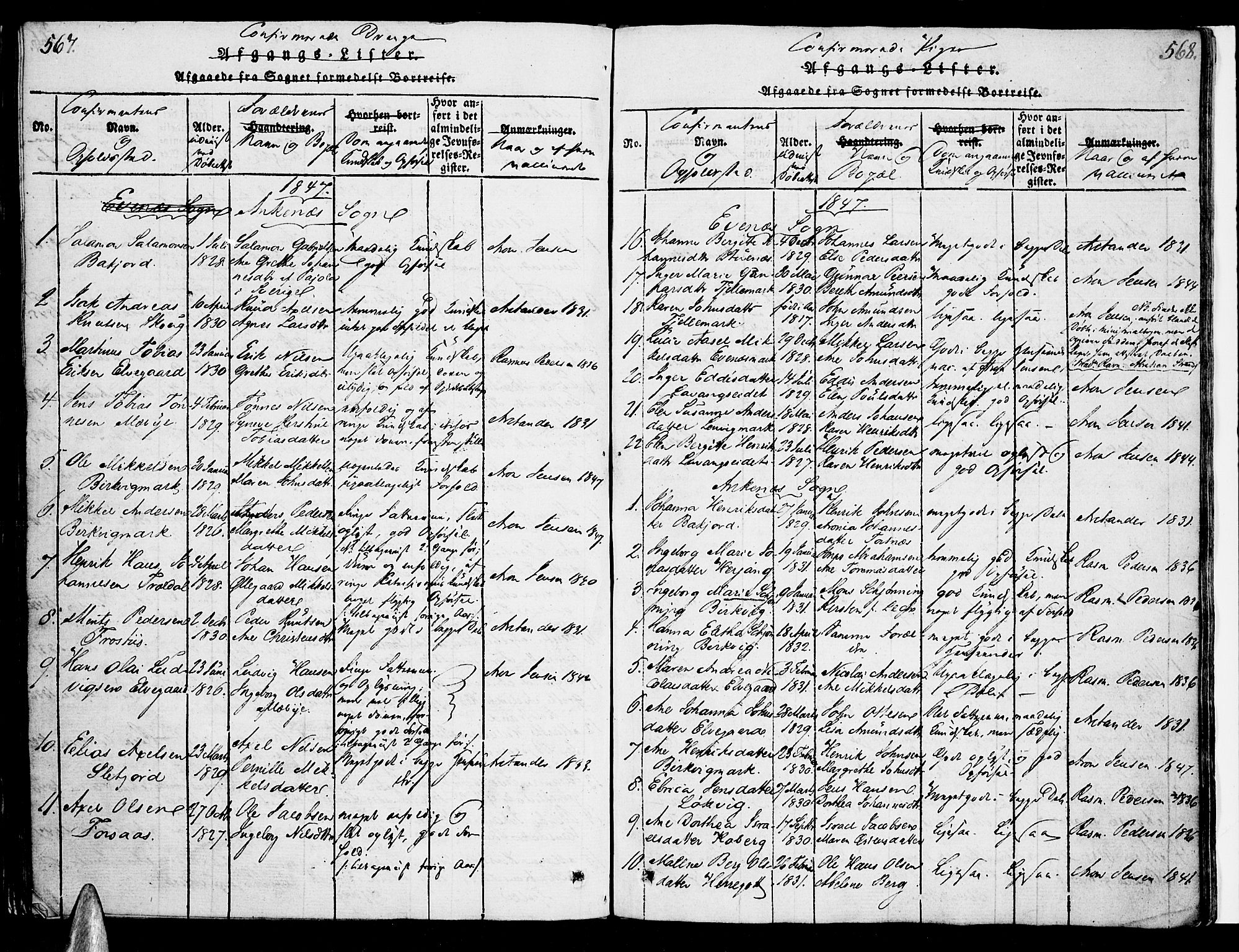Ministerialprotokoller, klokkerbøker og fødselsregistre - Nordland, SAT/A-1459/863/L0894: Parish register (official) no. 863A06, 1821-1851, p. 567-568