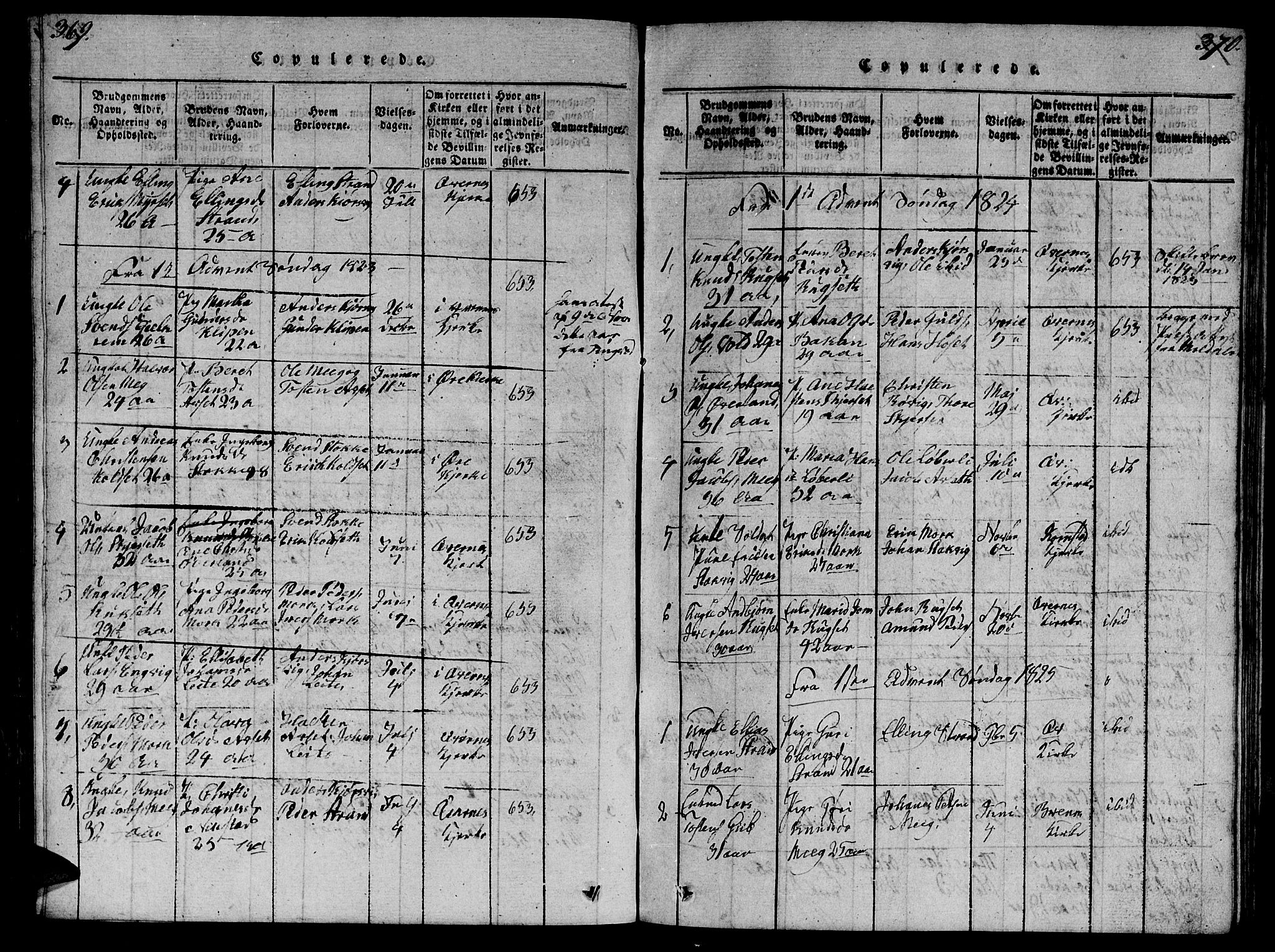 Ministerialprotokoller, klokkerbøker og fødselsregistre - Møre og Romsdal, AV/SAT-A-1454/568/L0811: Parish register (copy) no. 568C01, 1819-1828, p. 369-370