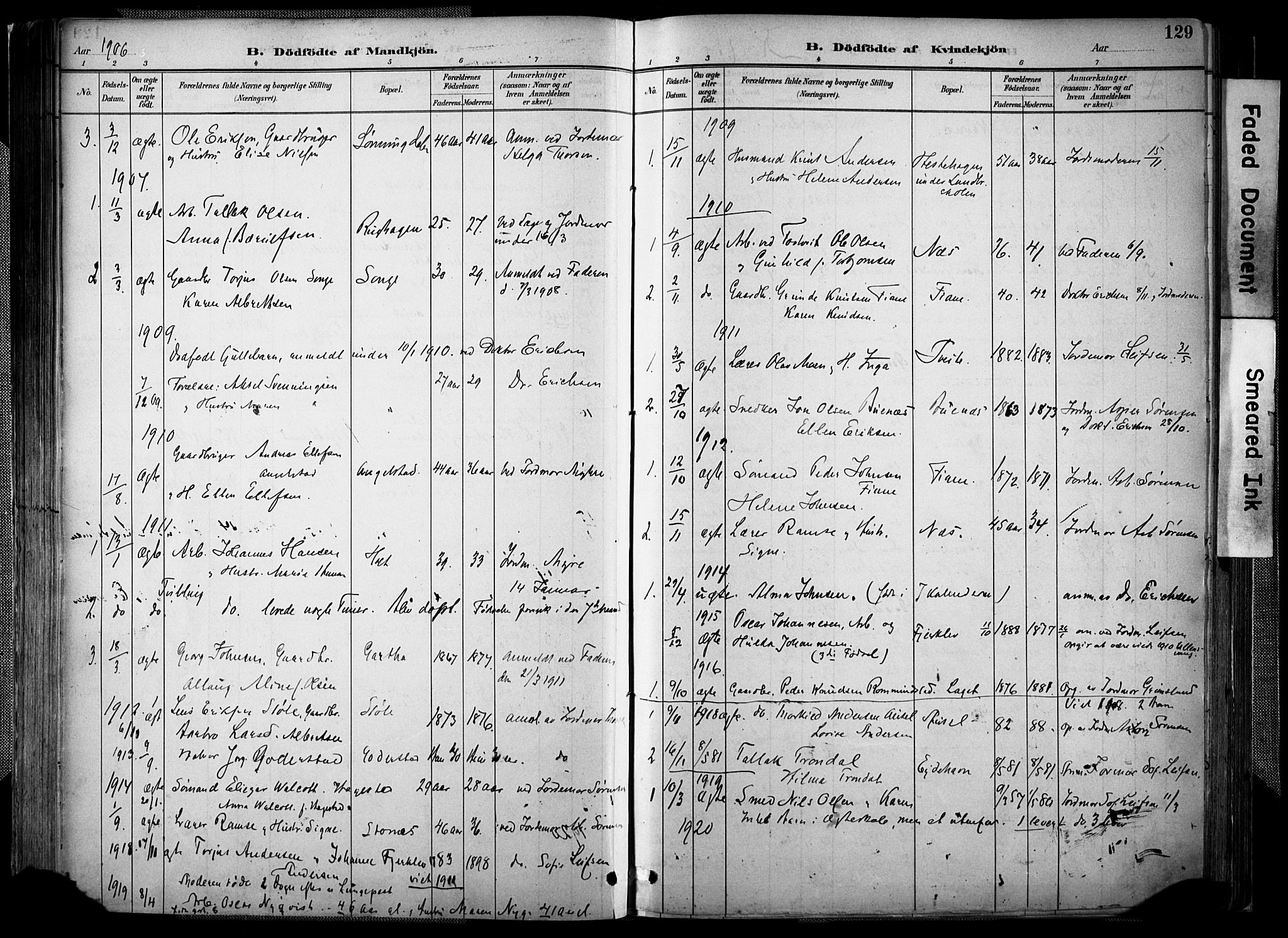 Holt sokneprestkontor, AV/SAK-1111-0021/F/Fa/L0012: Parish register (official) no. A 12, 1885-1907, p. 129