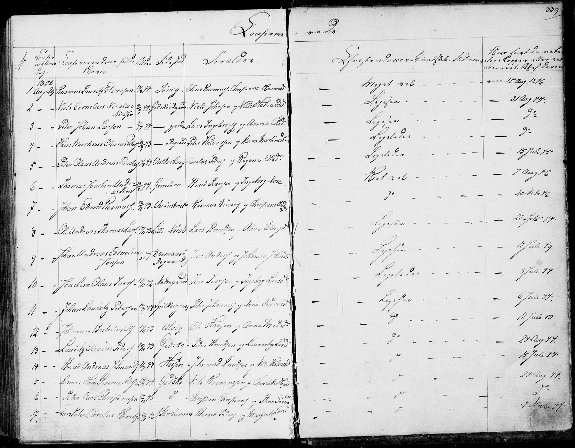 Ministerialprotokoller, klokkerbøker og fødselsregistre - Møre og Romsdal, AV/SAT-A-1454/528/L0397: Parish register (official) no. 528A08, 1848-1858, p. 339