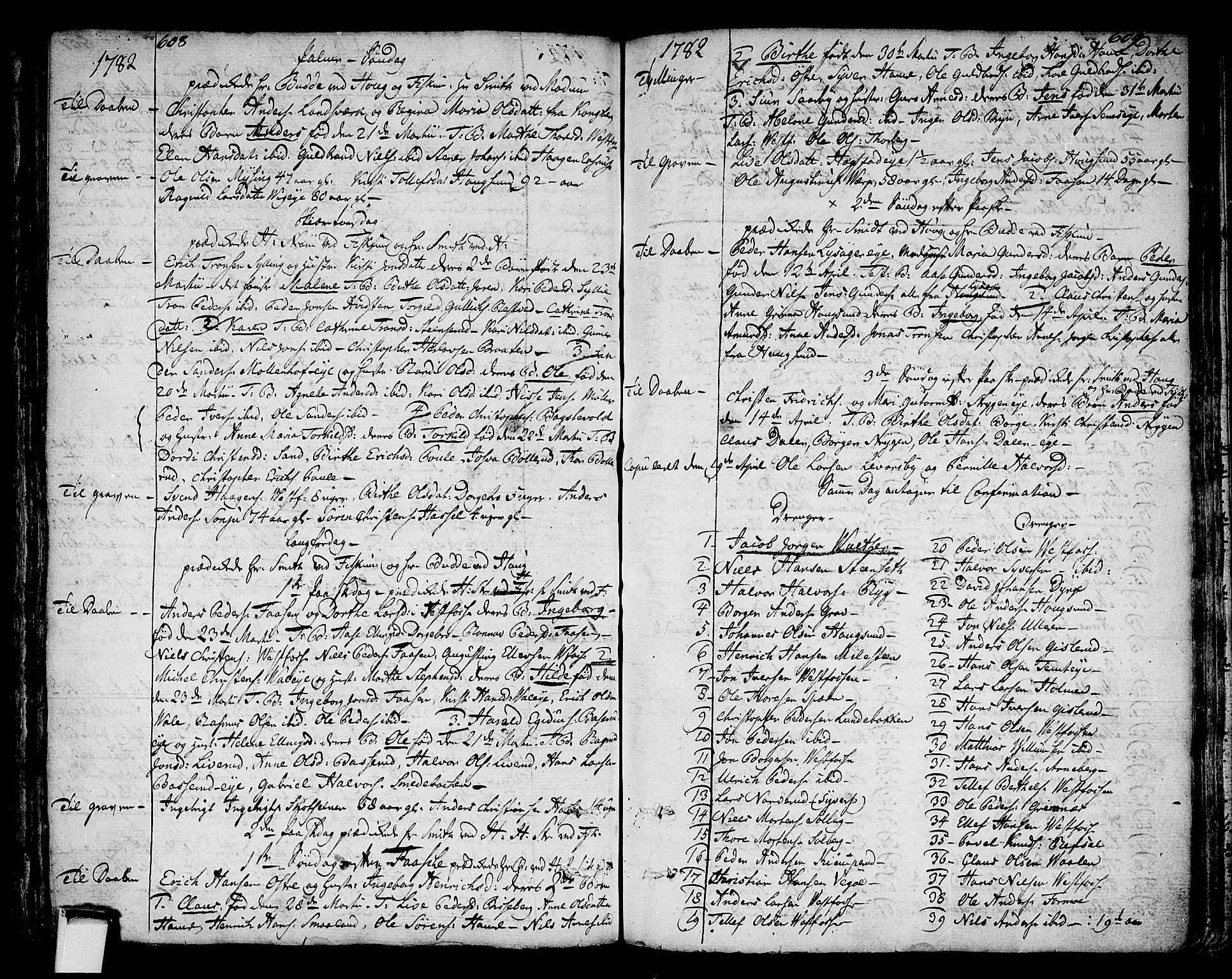 Eiker kirkebøker, SAKO/A-4/F/Fa/L0008: Parish register (official) no. I 8, 1764-1788, p. 608-609