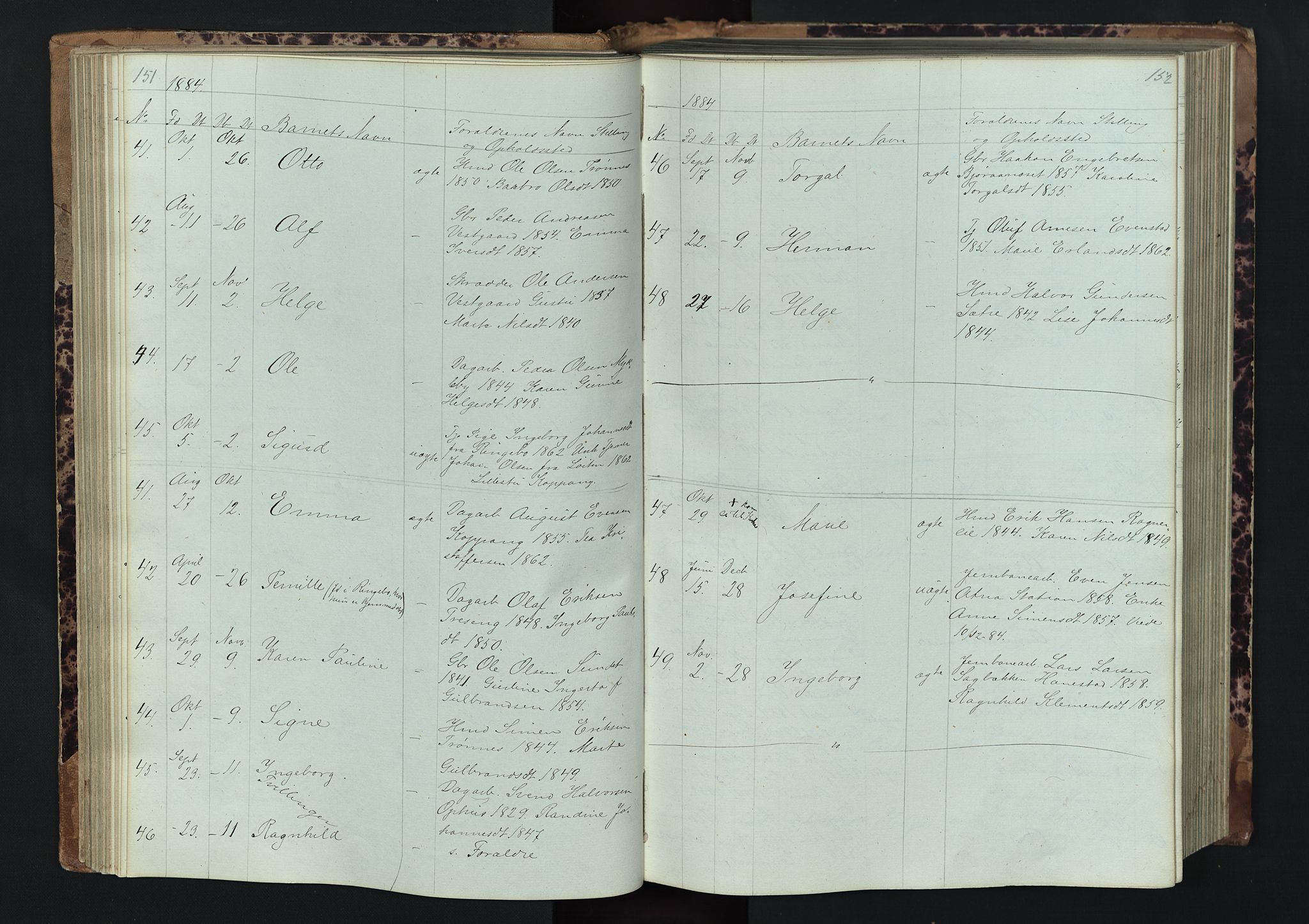 Stor-Elvdal prestekontor, SAH/PREST-052/H/Ha/Hab/L0001: Parish register (copy) no. 1 /1, 1860-1894, p. 151-152