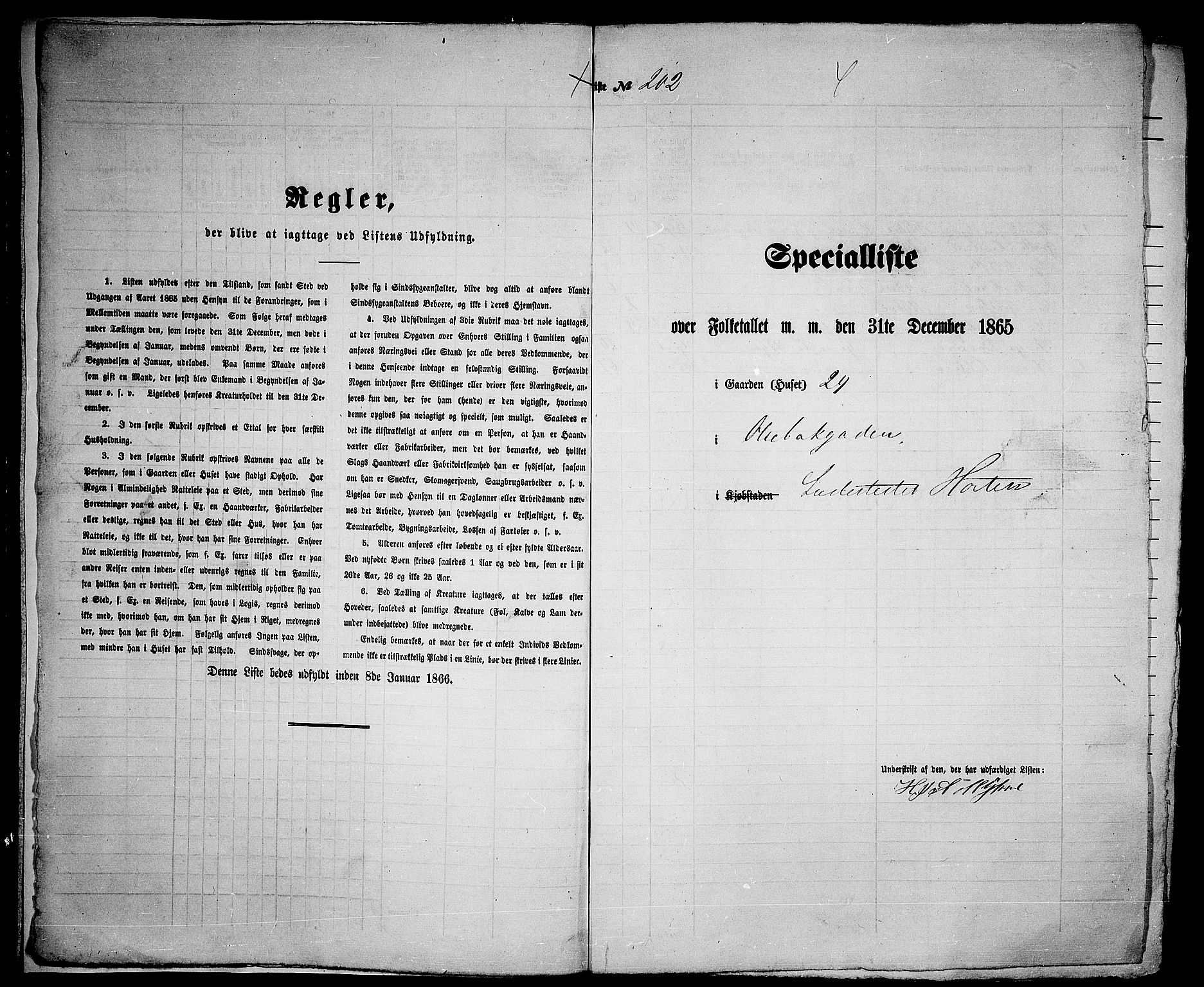 RA, 1865 census for Horten, 1865, p. 439