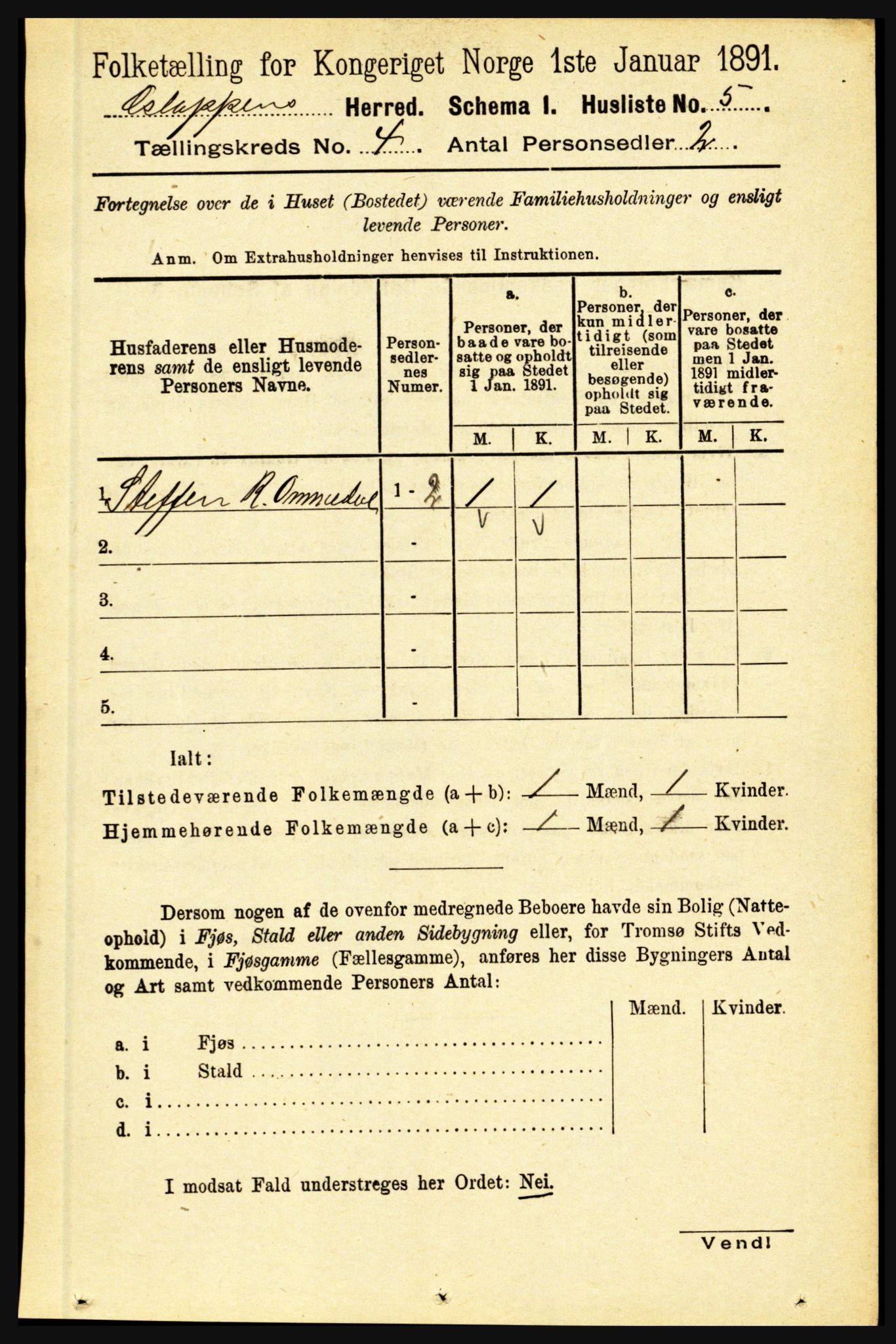 RA, 1891 census for 1445 Gloppen, 1891, p. 1641