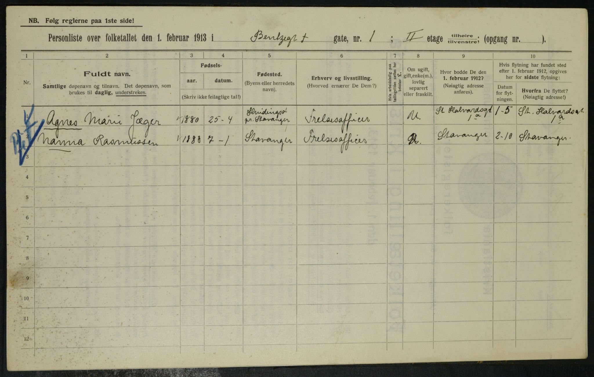 OBA, Municipal Census 1913 for Kristiania, 1913, p. 3358