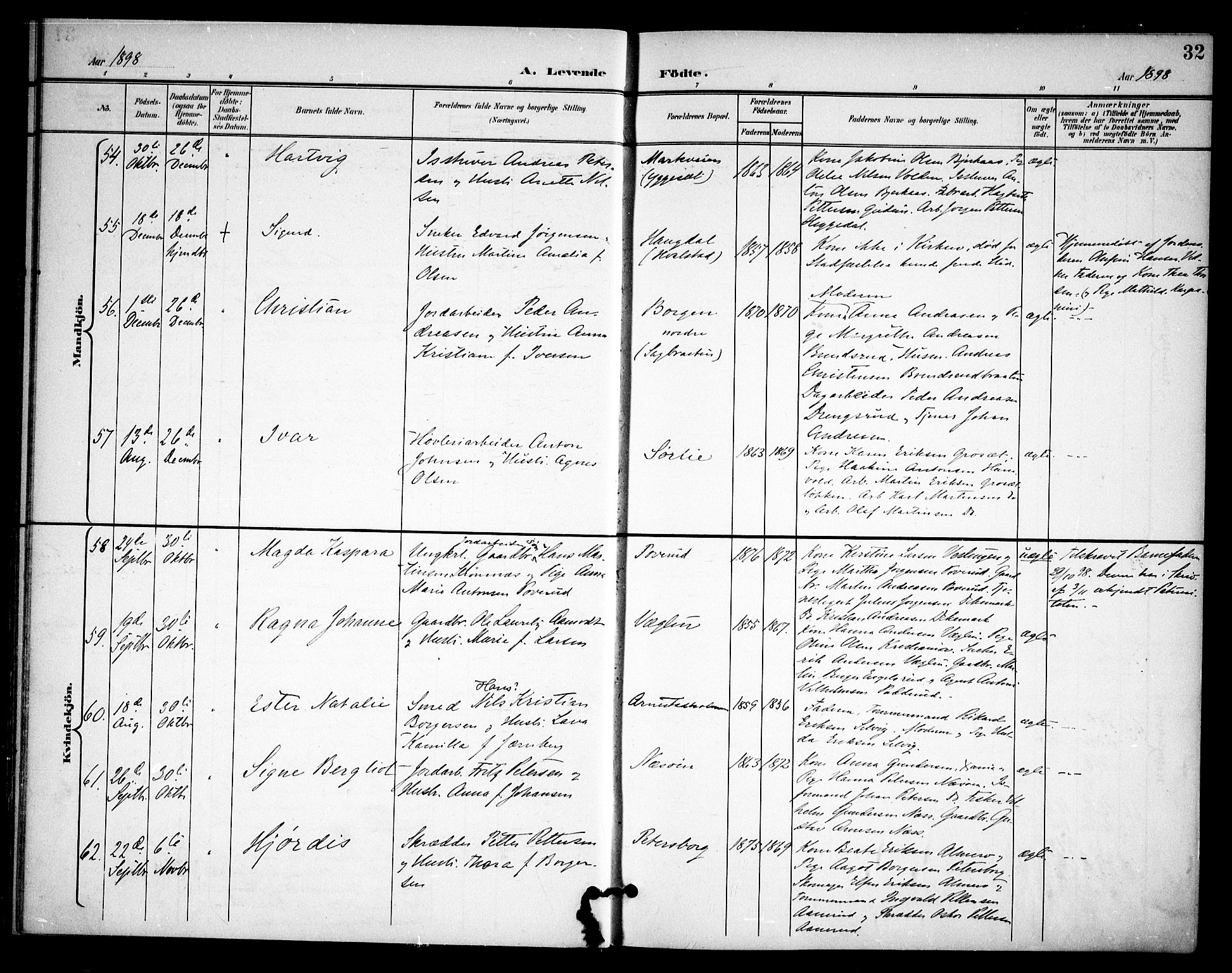 Asker prestekontor Kirkebøker, AV/SAO-A-10256a/F/Fa/L0015: Parish register (official) no. I 15, 1896-1915, p. 32