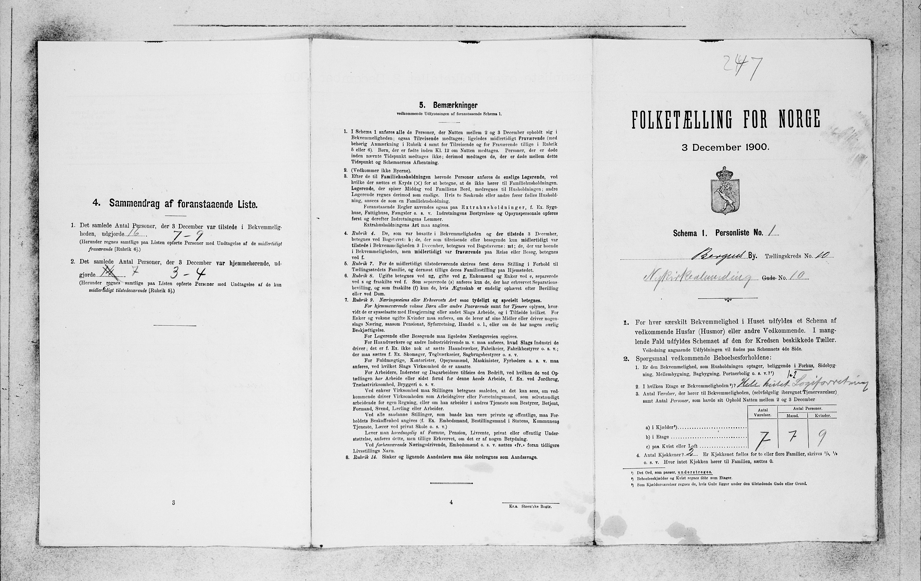 SAB, 1900 census for Bergen, 1900, p. 1957