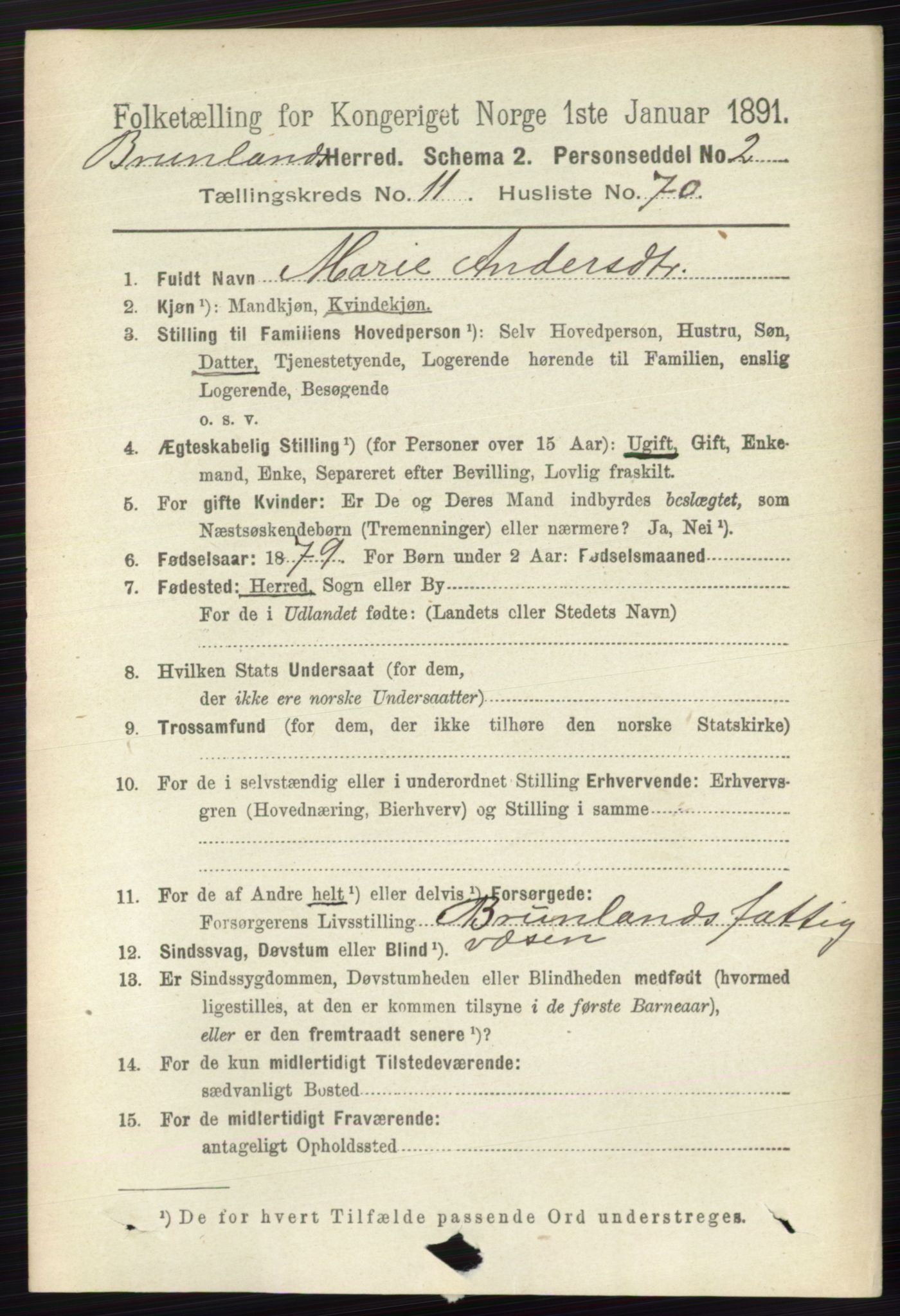 RA, 1891 census for 0726 Brunlanes, 1891, p. 5789