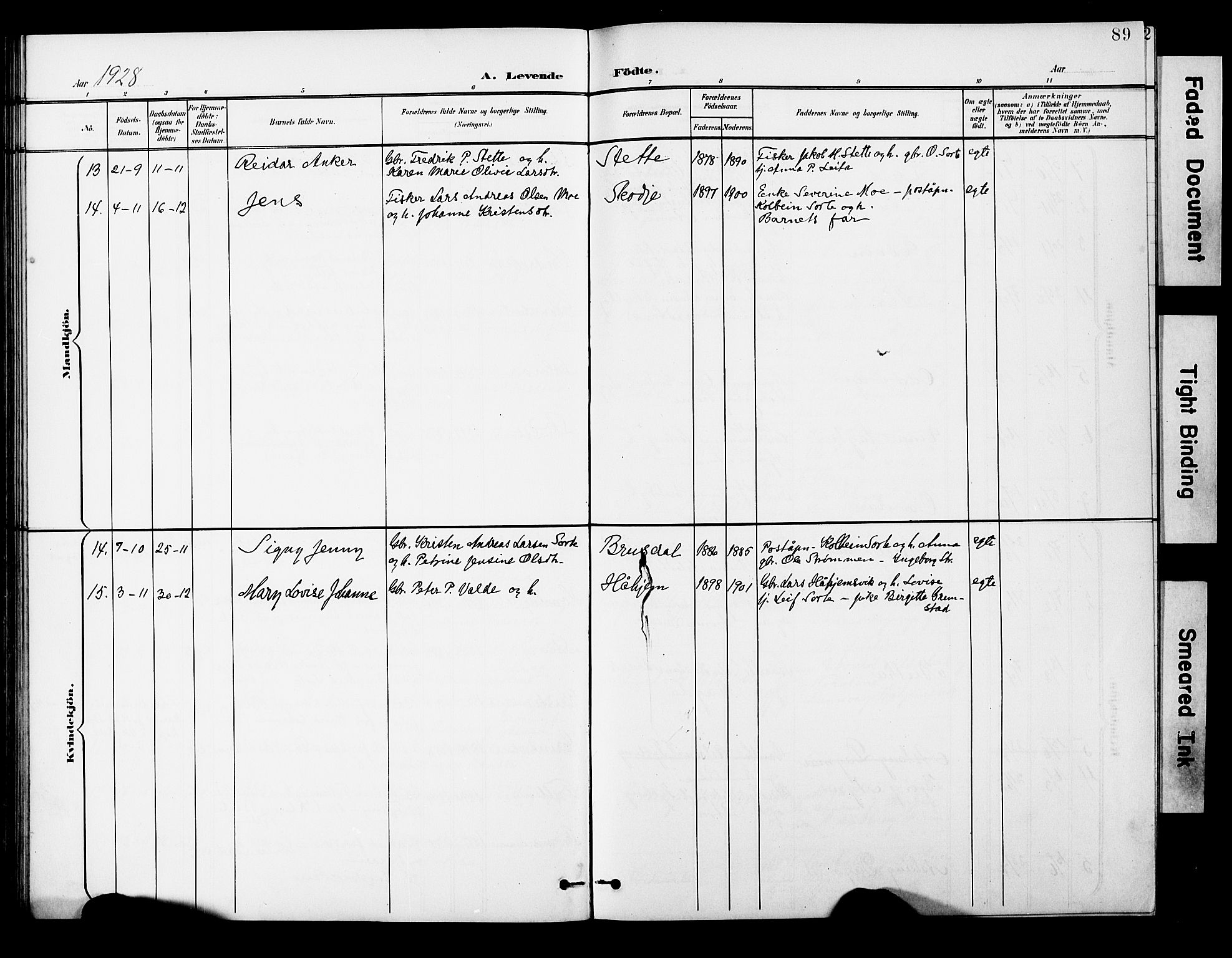 Ministerialprotokoller, klokkerbøker og fødselsregistre - Møre og Romsdal, AV/SAT-A-1454/524/L0366: Parish register (copy) no. 524C07, 1900-1931, p. 89