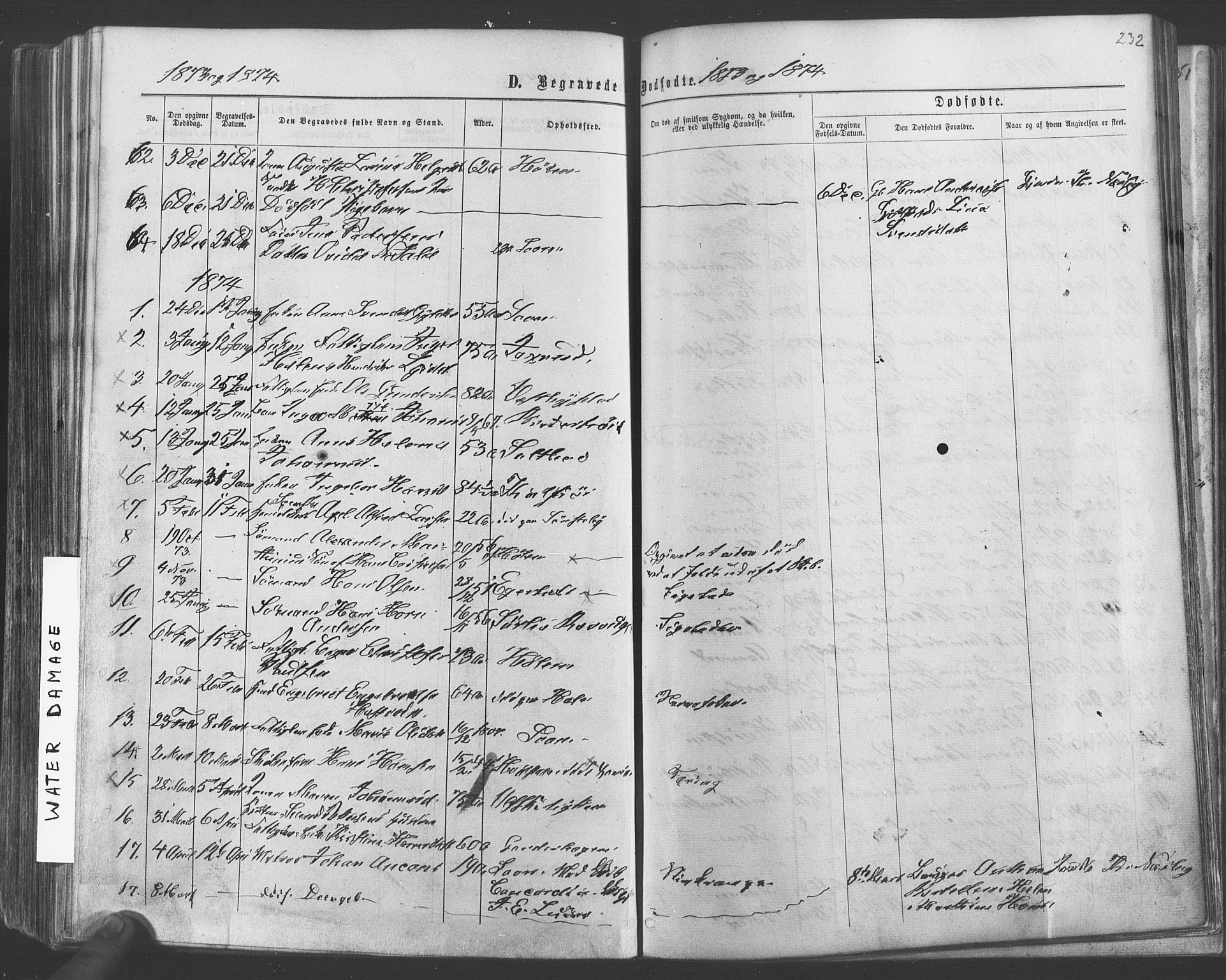 Vestby prestekontor Kirkebøker, SAO/A-10893/F/Fa/L0008: Parish register (official) no. I 8, 1863-1877, p. 232