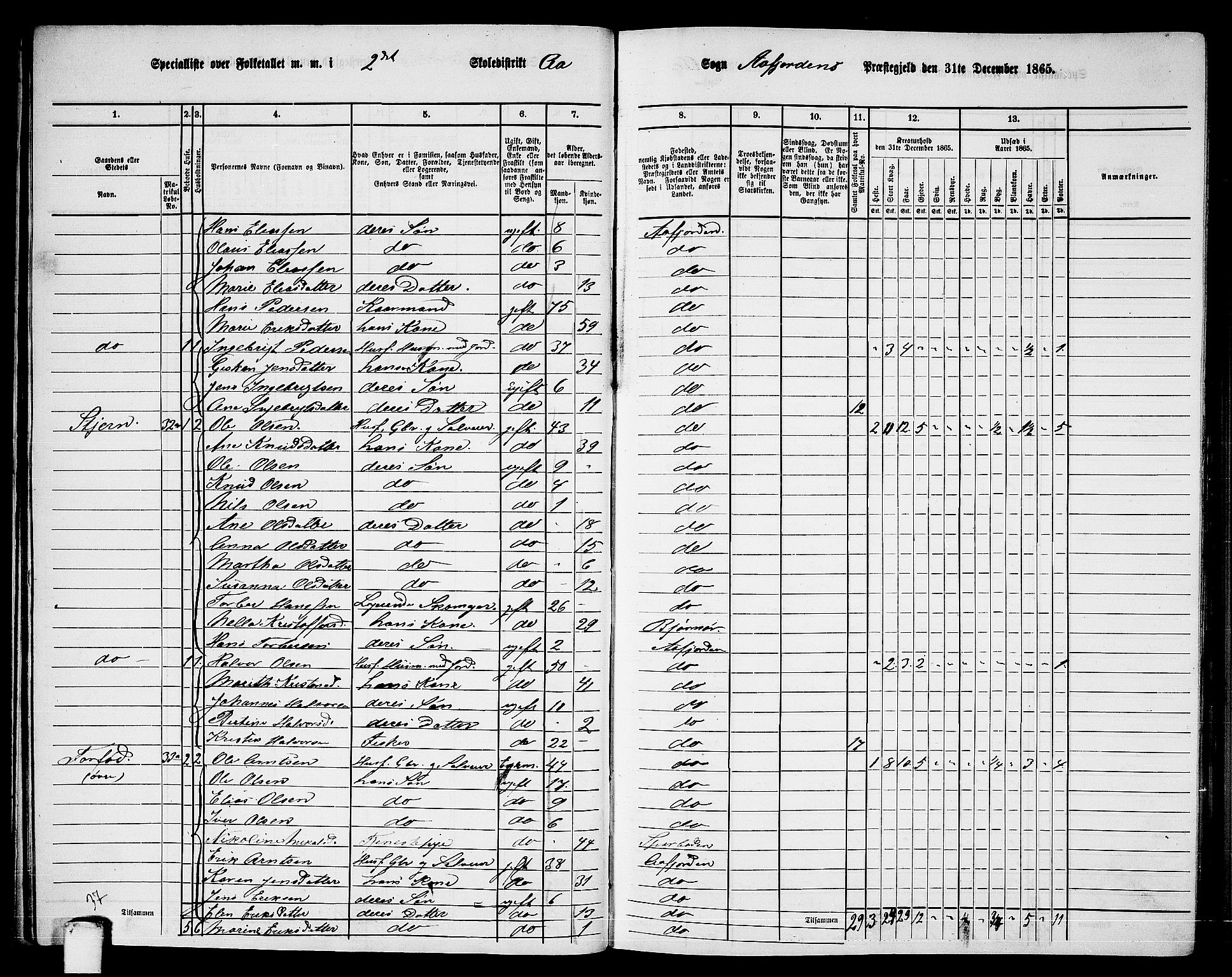 RA, 1865 census for Aafjorden, 1865, p. 25