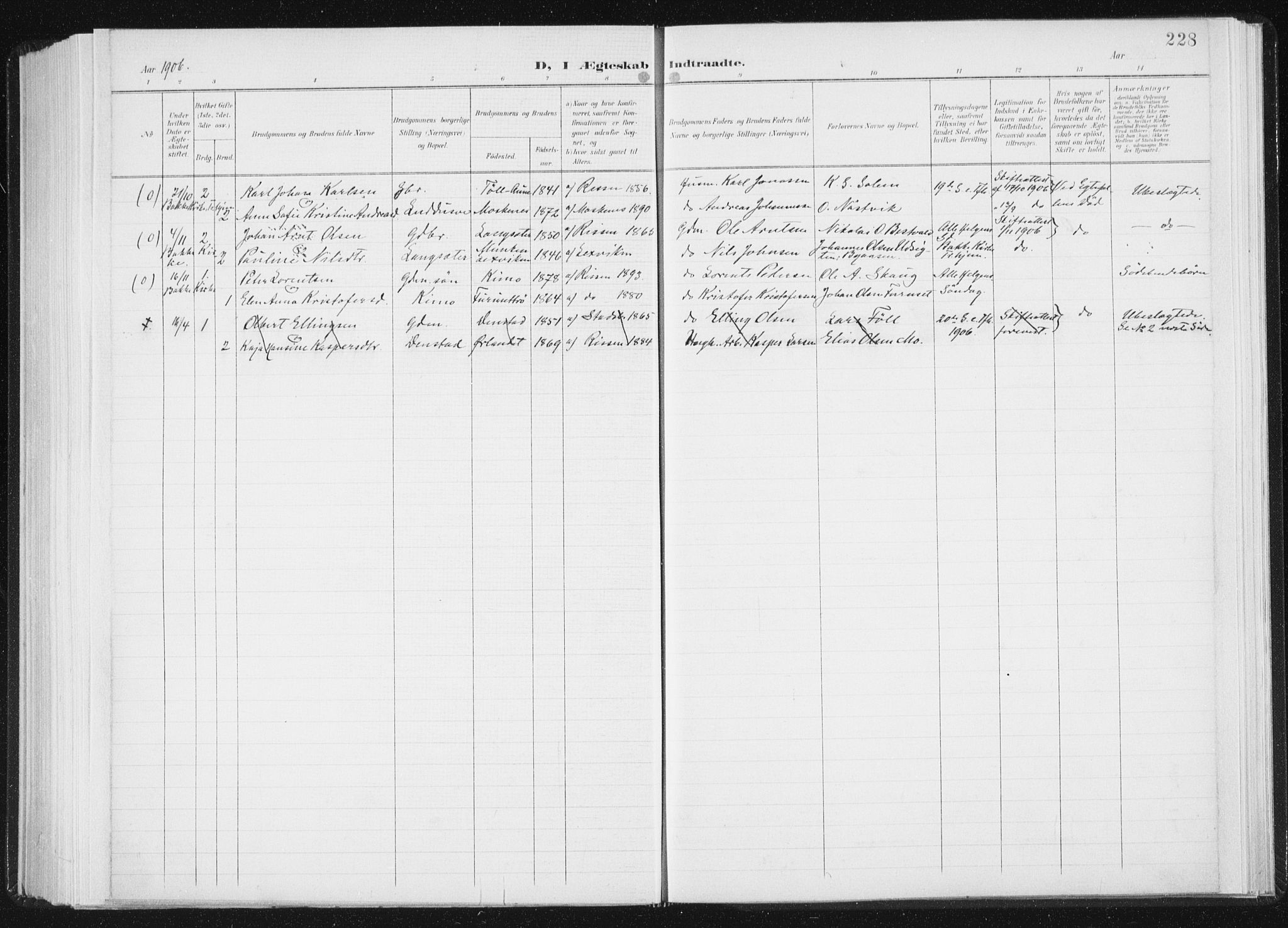 Ministerialprotokoller, klokkerbøker og fødselsregistre - Sør-Trøndelag, SAT/A-1456/647/L0635: Parish register (official) no. 647A02, 1896-1911, p. 228