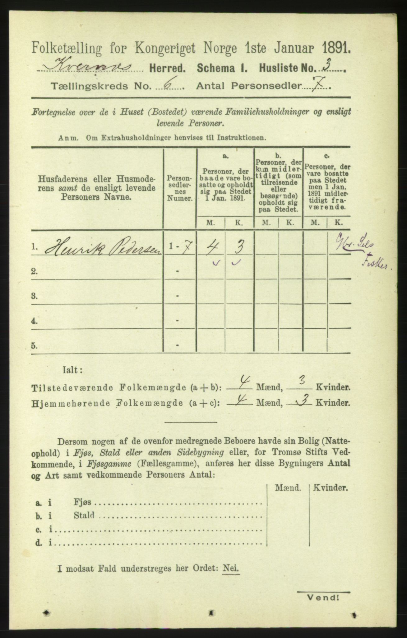 RA, 1891 census for 1553 Kvernes, 1891, p. 2858