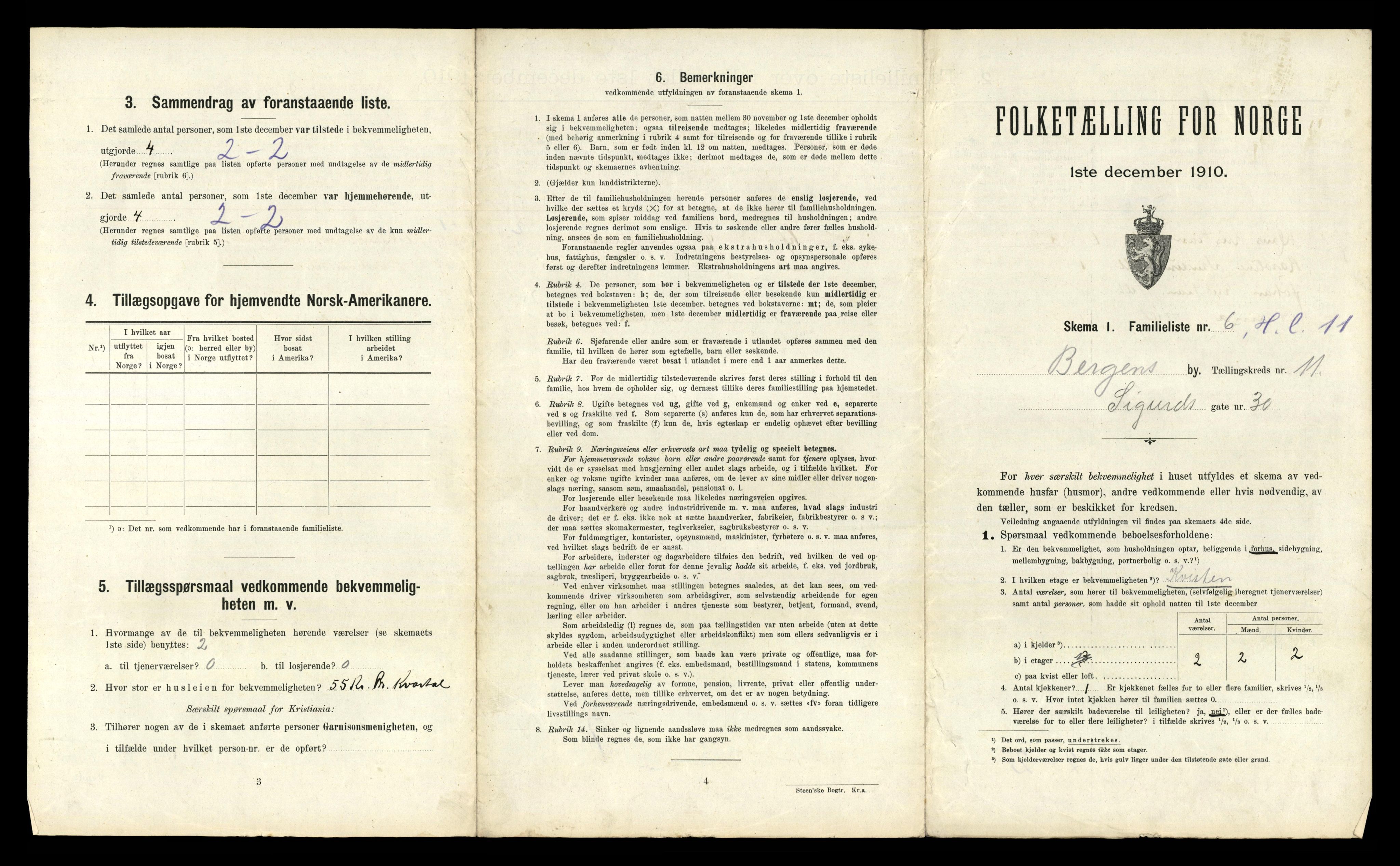 RA, 1910 census for Bergen, 1910, p. 3605