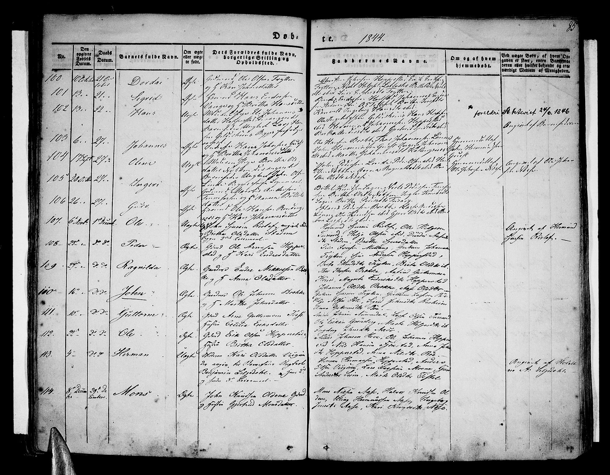 Vik sokneprestembete, AV/SAB-A-81501/H/Haa/Haaa/L0007: Parish register (official) no. A 7, 1831-1845, p. 85