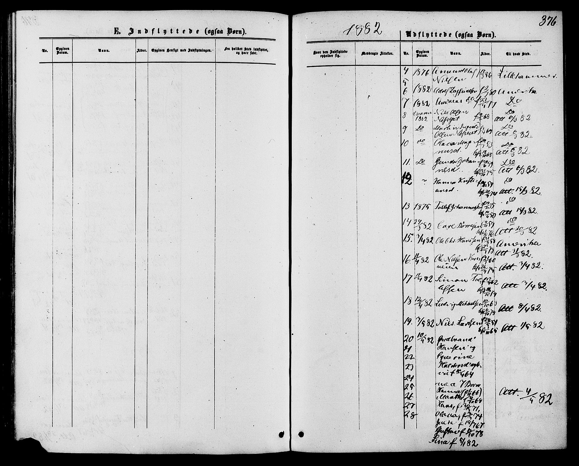 Biri prestekontor, SAH/PREST-096/H/Ha/Haa/L0006: Parish register (official) no. 6, 1877-1886, p. 376