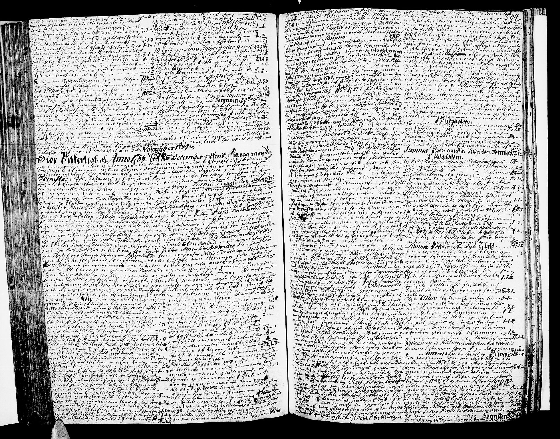 Nedre Telemark sorenskriveri, AV/SAKO-A-135/H/Hb/Hba/L0016a: Skifteprotokoll, 1785-1792, p. 593b-594a