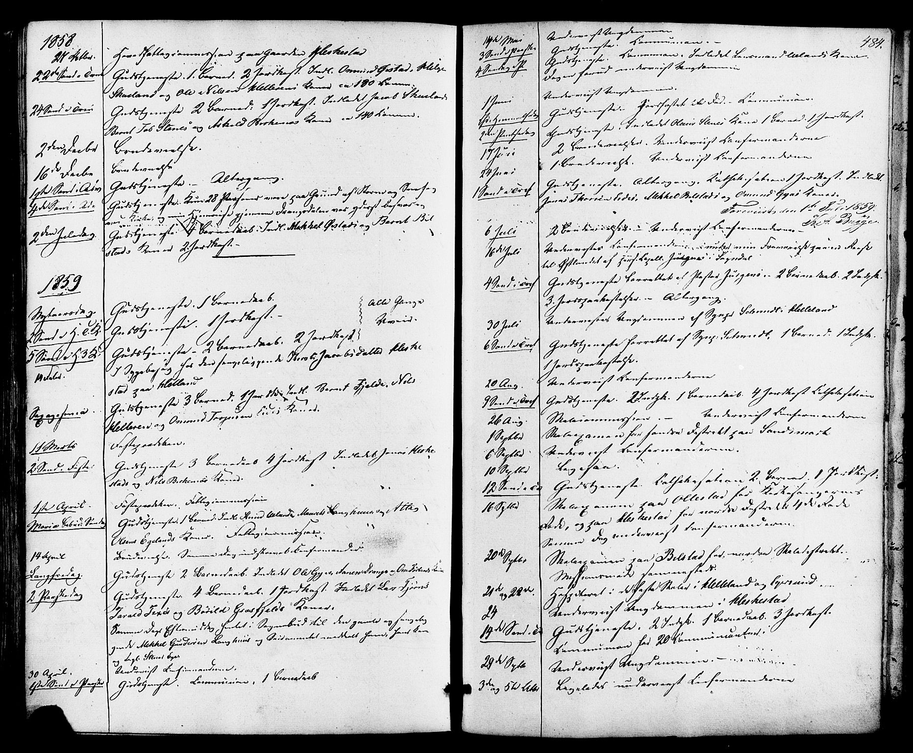 Lund sokneprestkontor, AV/SAST-A-101809/S06/L0010: Parish register (official) no. A 9, 1854-1886, p. 484