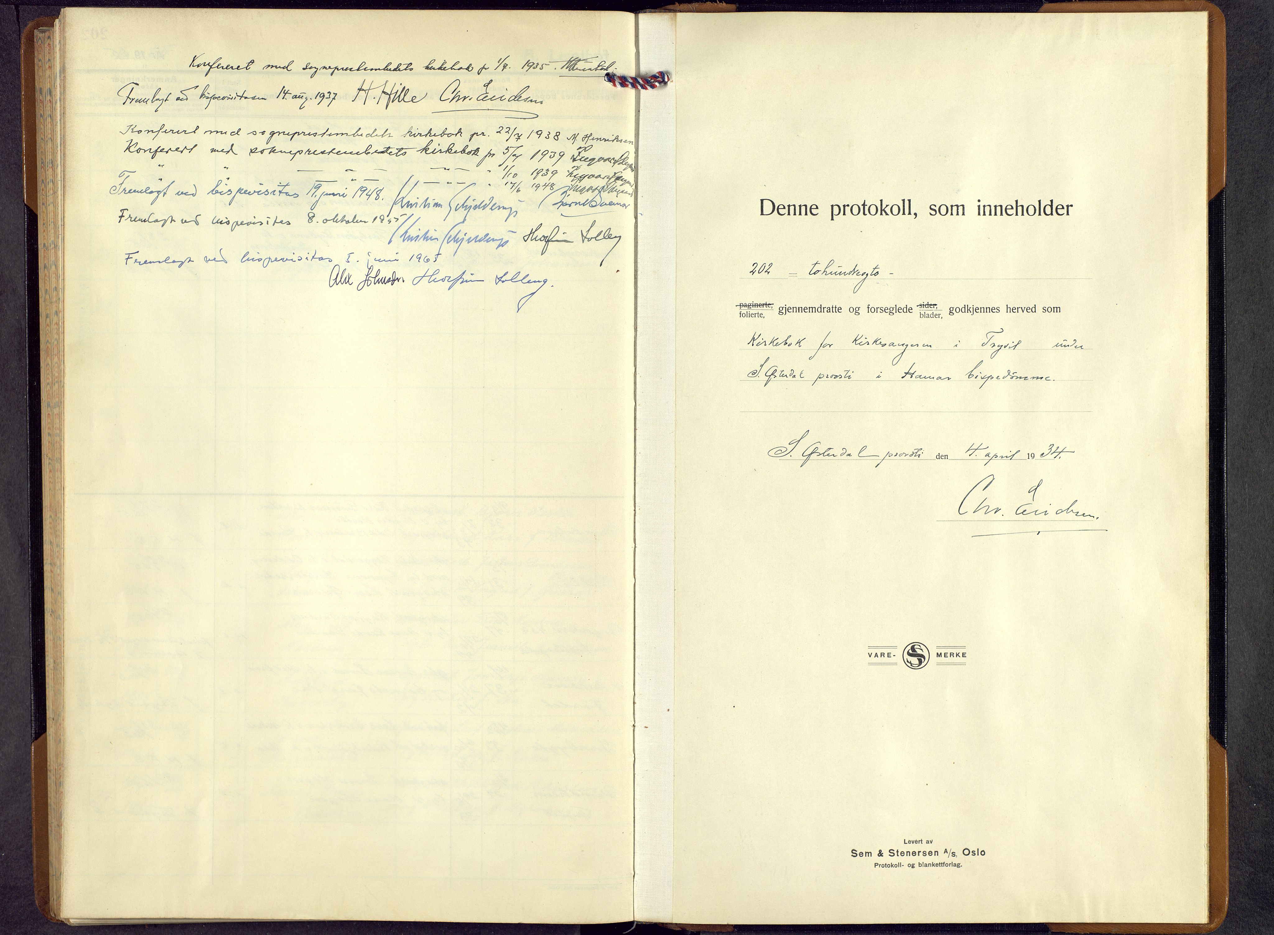 Trysil prestekontor, SAH/PREST-046/H/Ha/Hab/L0011: Parish register (copy) no. 11, 1934-1965