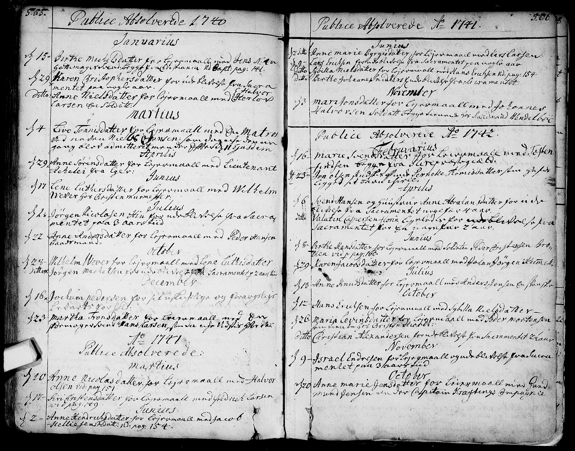 Bragernes kirkebøker, SAKO/A-6/F/Fa/L0004: Parish register (official) no. I 4, 1734-1759, p. 505-506
