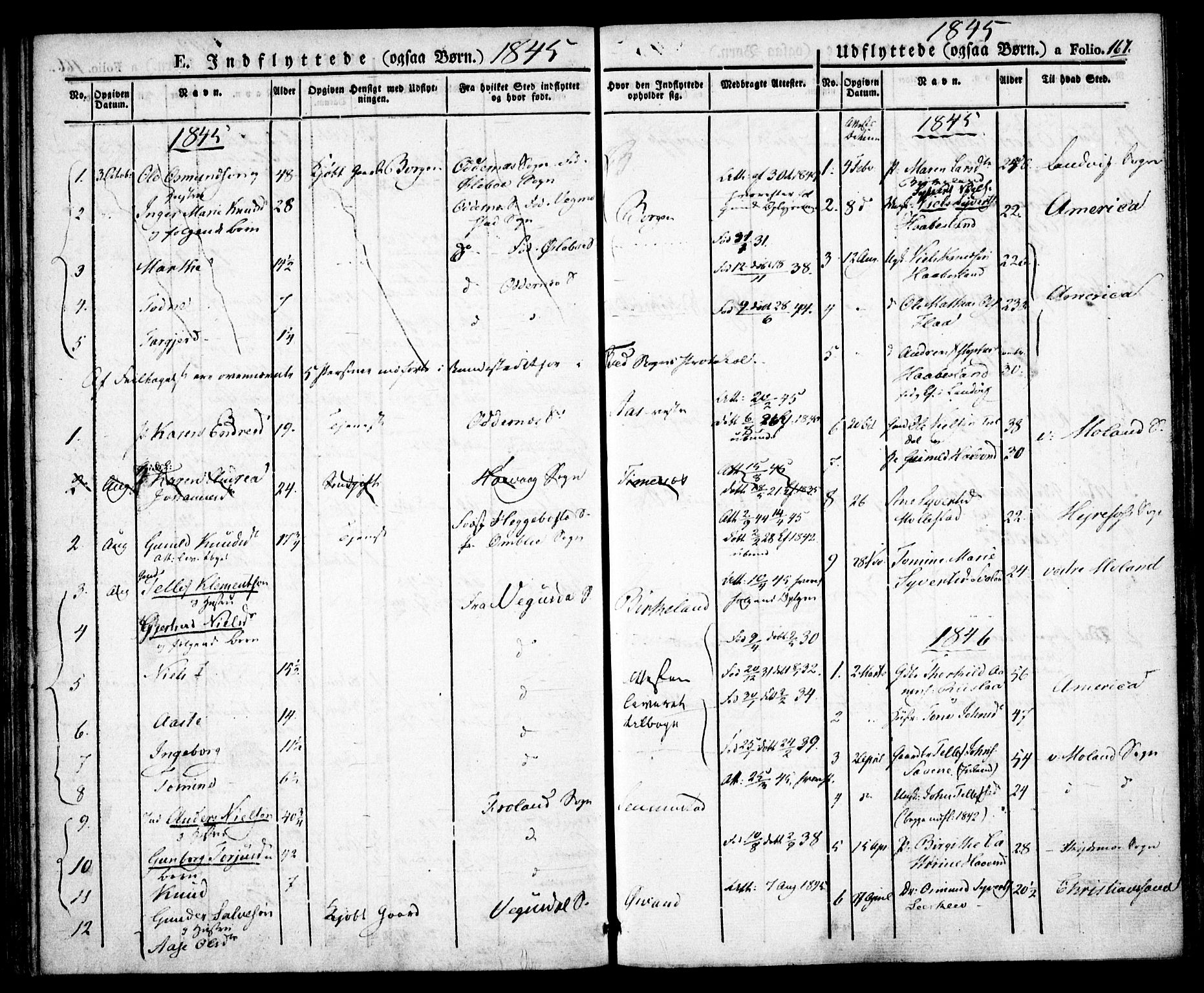 Birkenes sokneprestkontor, AV/SAK-1111-0004/F/Fa/L0001: Parish register (official) no. A 1, 1829-1849, p. 167