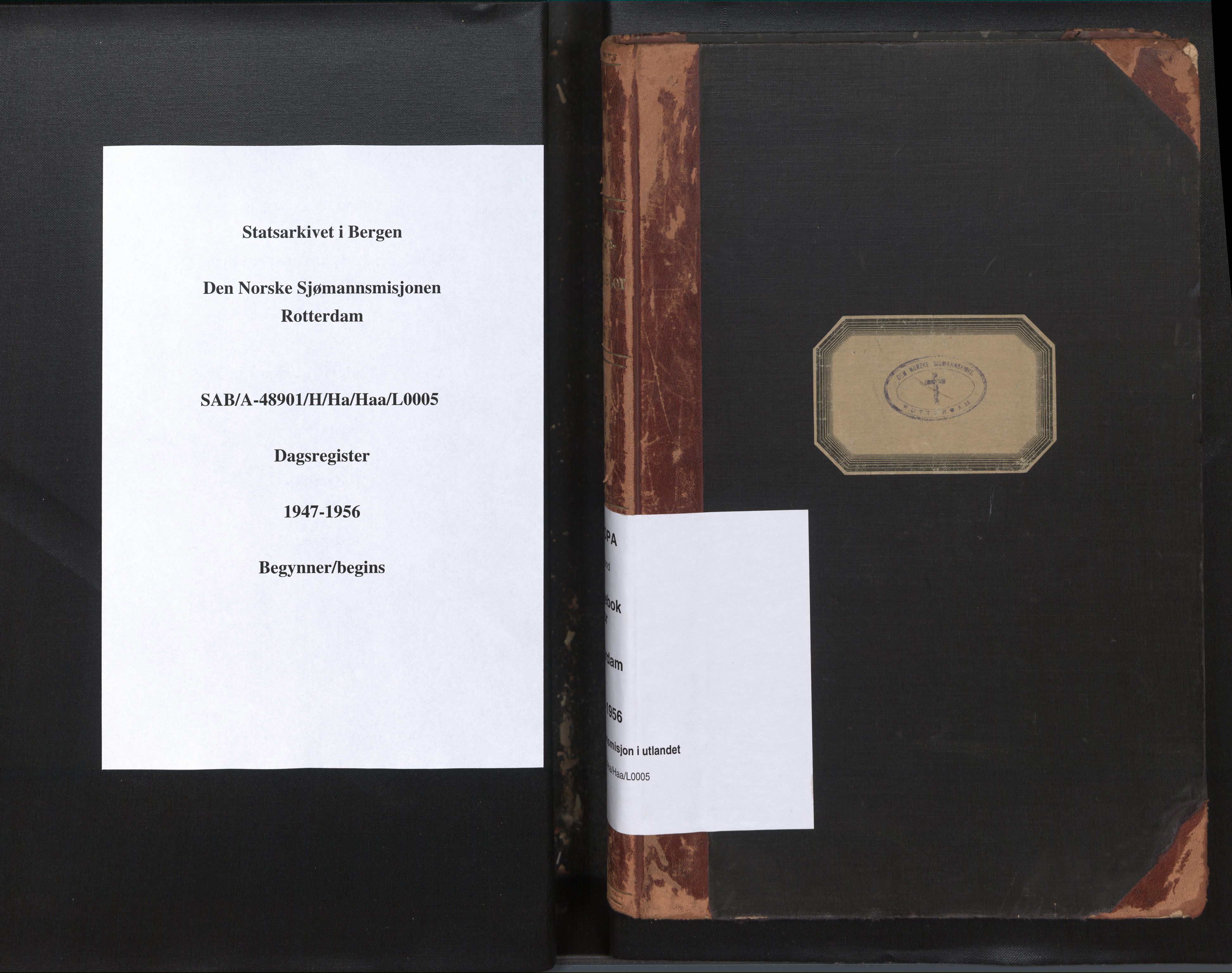 Den norske sjømannsmisjon i utlandet/Hollandske havner (Amsterdam-Rotterdam-Europort), SAB/SAB/PA-0106/H/Ha/Haa/L0005: Diary records no. A 5, 1947-1956