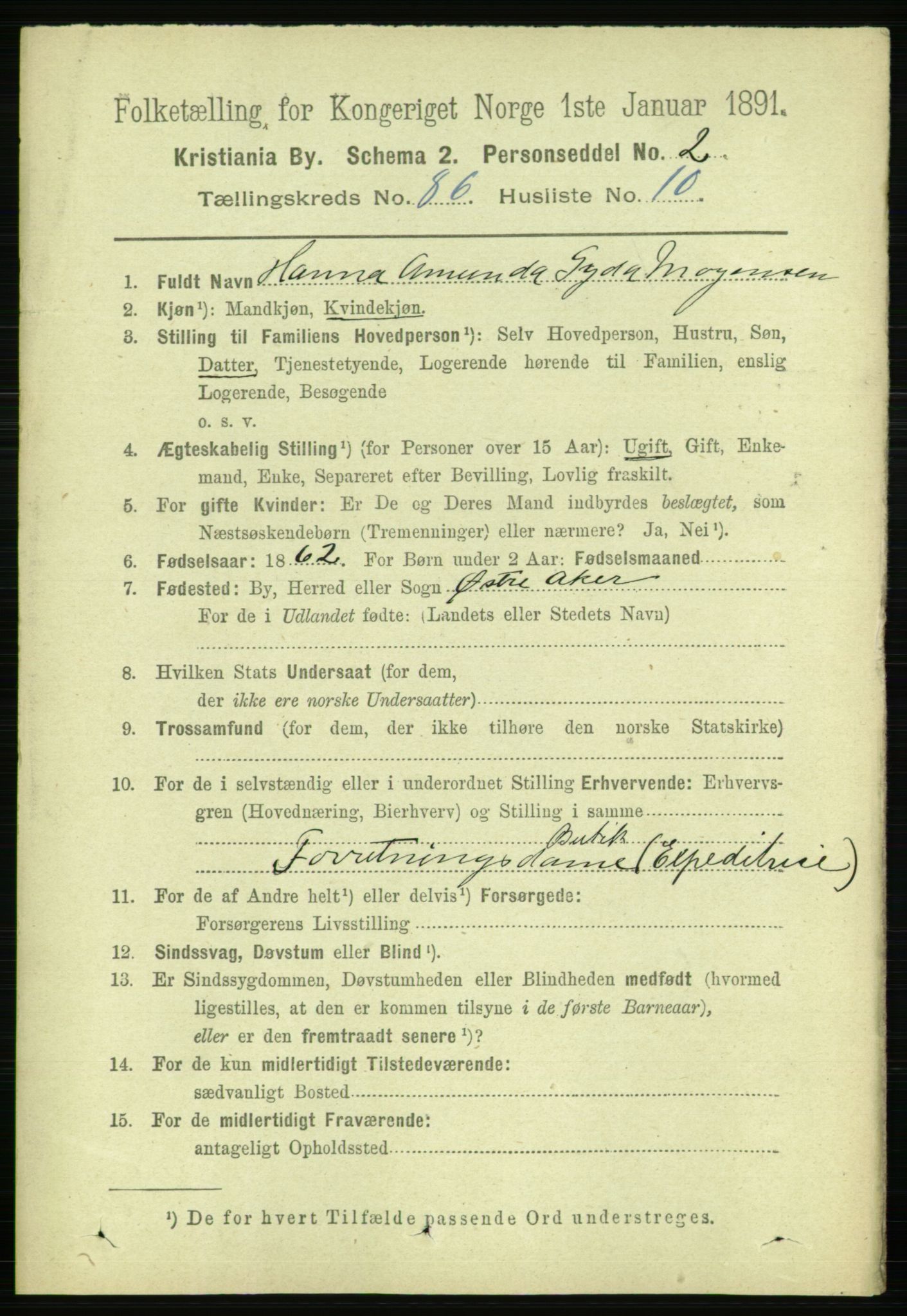 RA, 1891 census for 0301 Kristiania, 1891, p. 43322