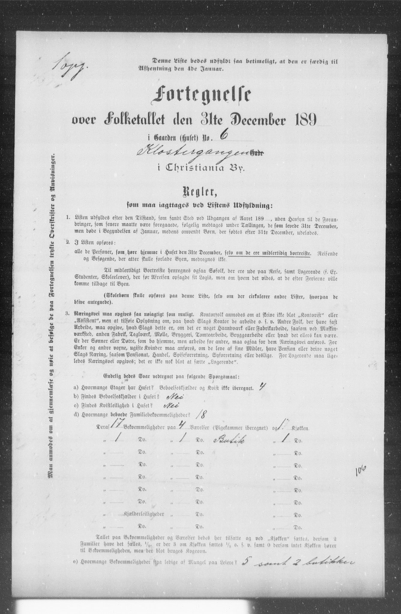 OBA, Municipal Census 1899 for Kristiania, 1899, p. 6805