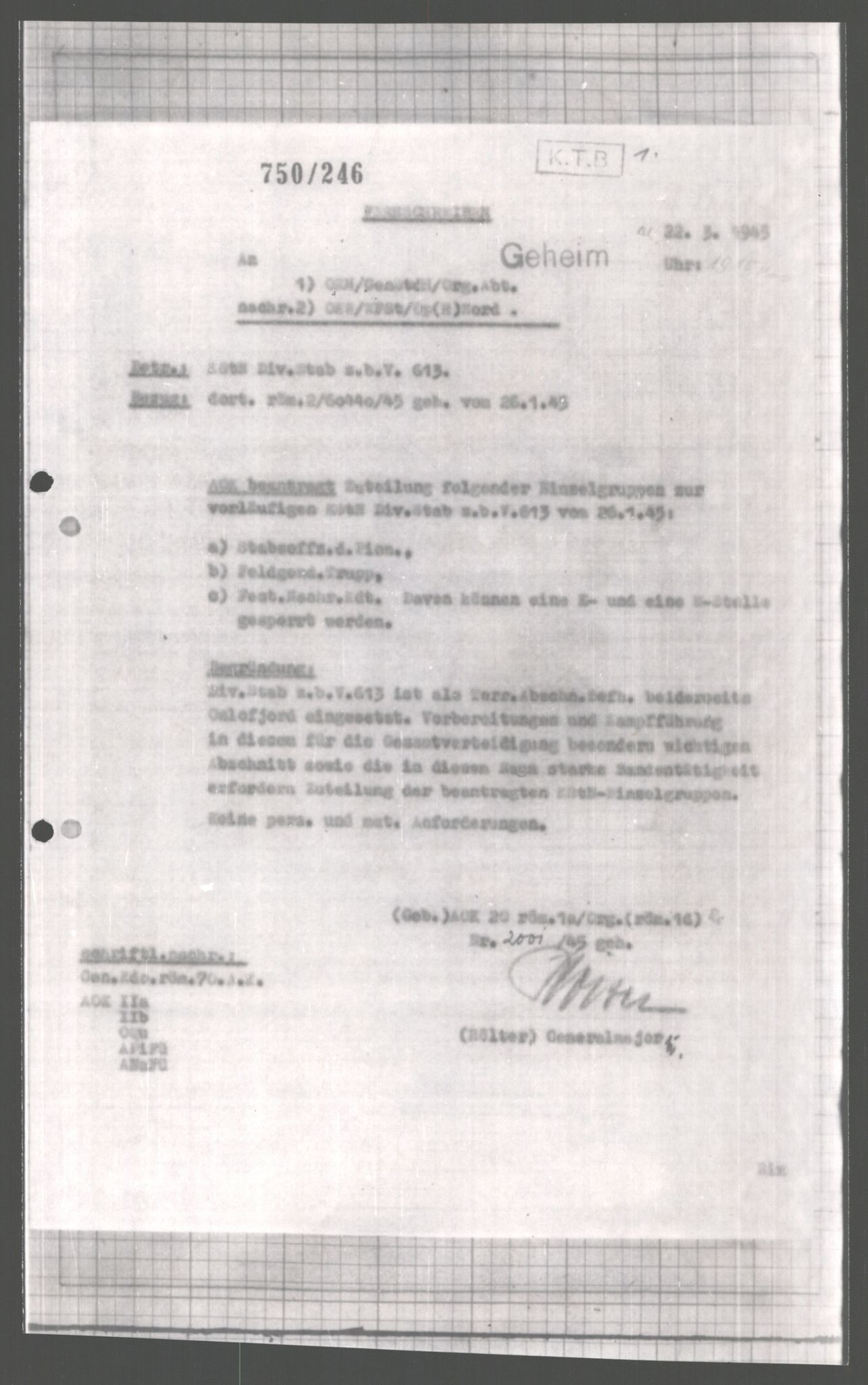 Forsvarets Overkommando. 2 kontor. Arkiv 11.4. Spredte tyske arkivsaker, AV/RA-RAFA-7031/D/Dar/Dara/L0004: Krigsdagbøker for 20. Gebirgs-Armee-Oberkommando (AOK 20), 1945, p. 144