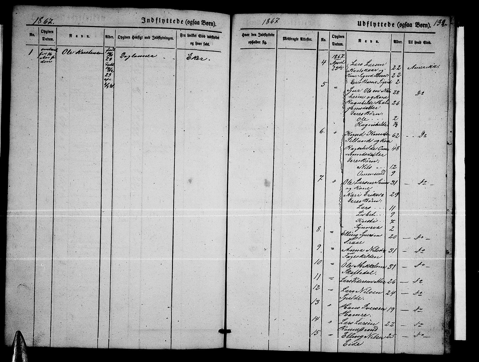 Ulvik sokneprestembete, SAB/A-78801/H/Hab: Parish register (copy) no. B 1, 1855-1868, p. 132